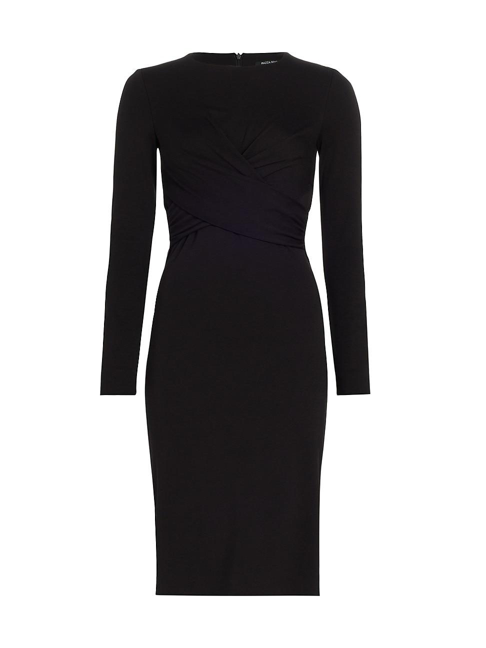 Piazza Sempione Long-sleeve Knee-length Sheath Dress in Black | Lyst