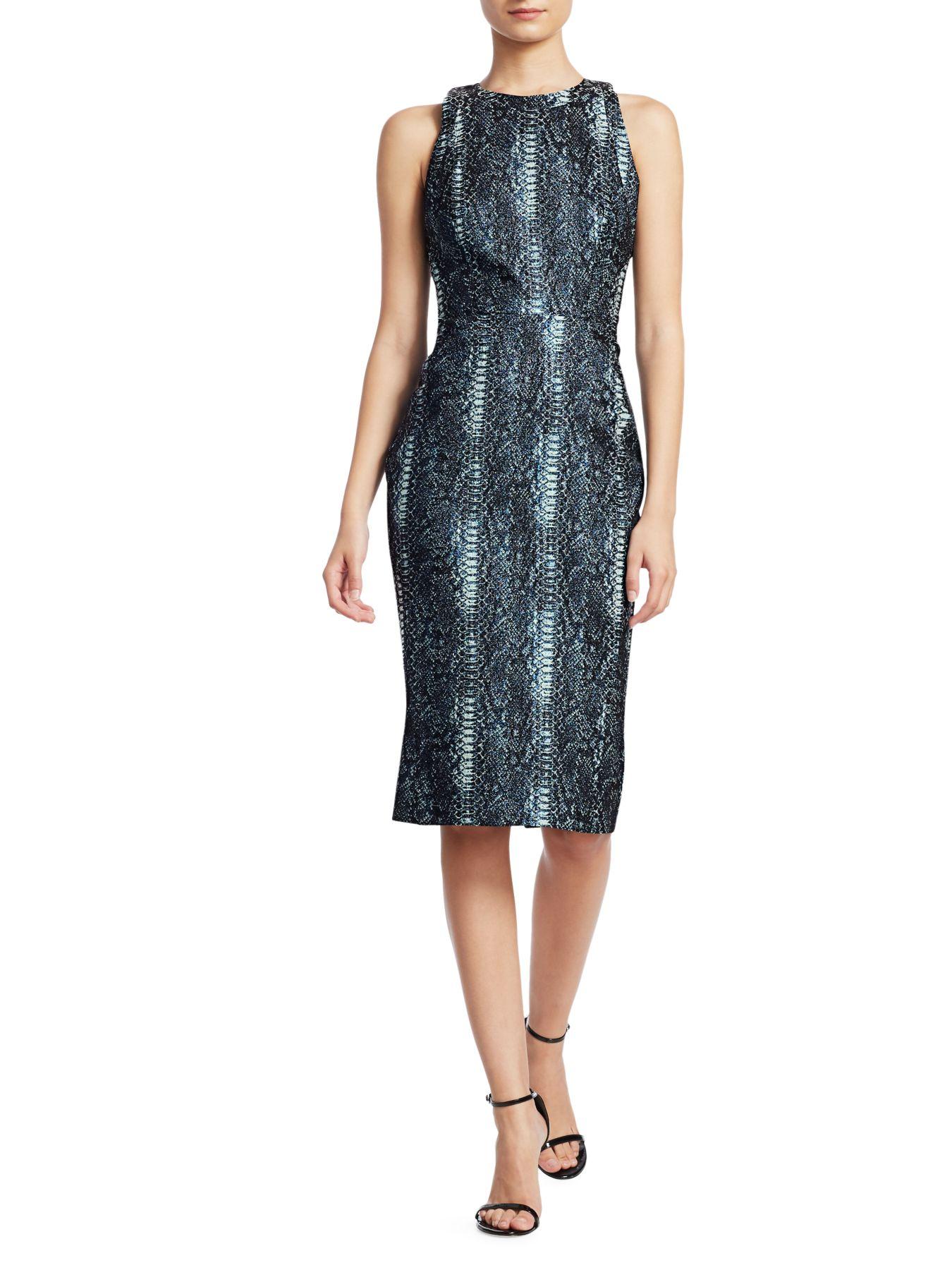 snakeskin cocktail dress