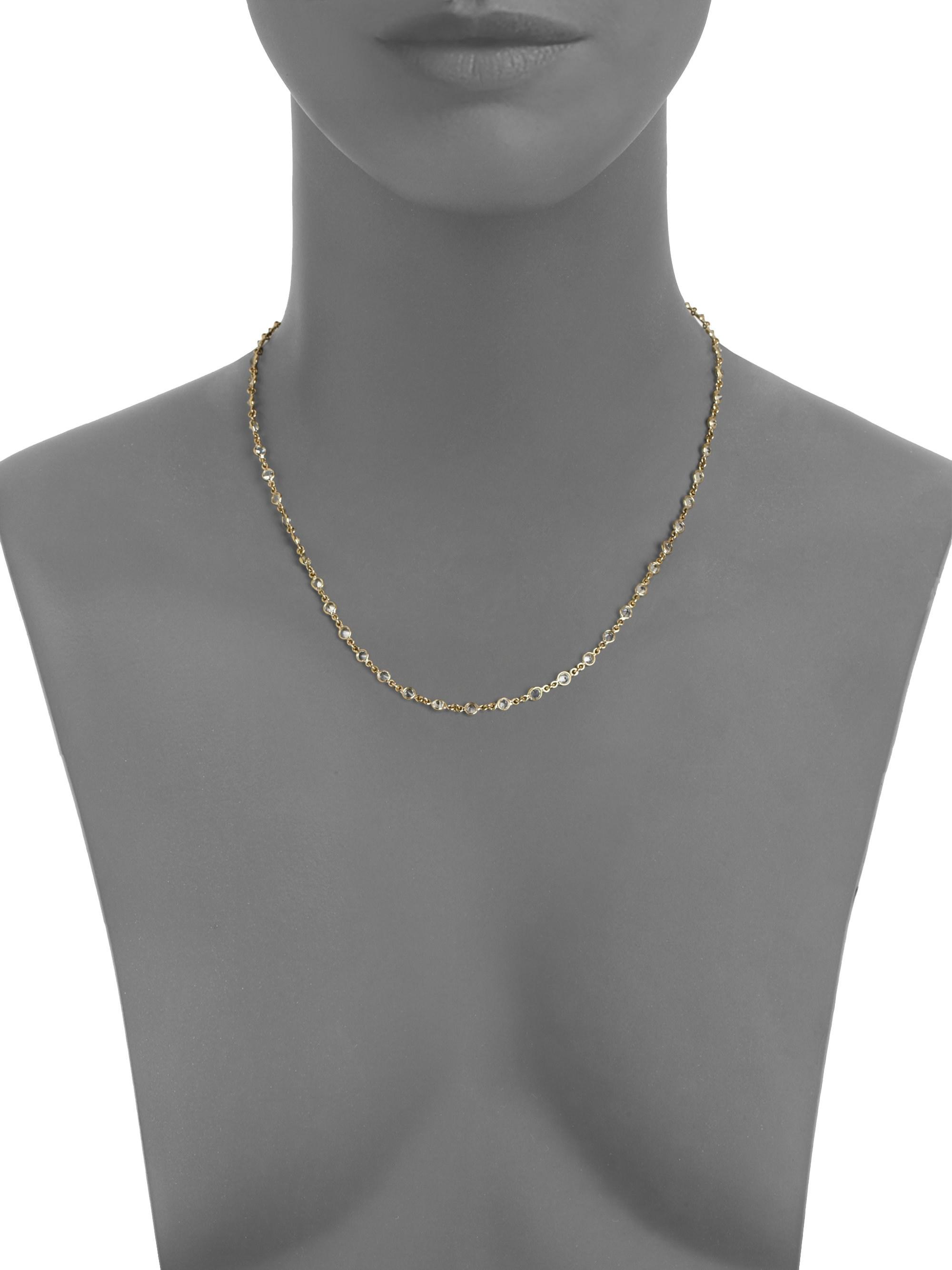 18k Yellow Gold Station Necklace 
