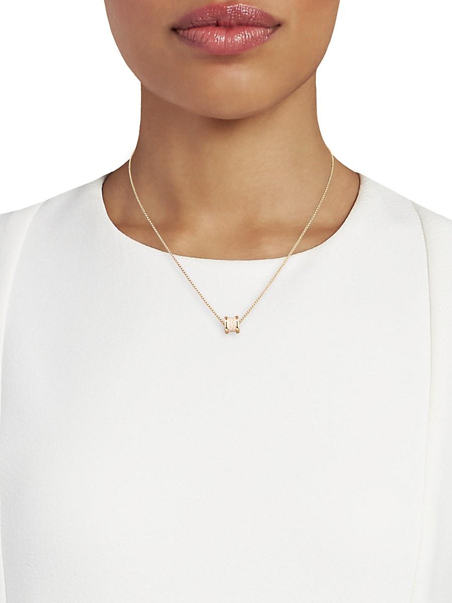 Bvlgari B Zero1 18k Rose Gold Pave Diamond Necklace In Metallic Lyst