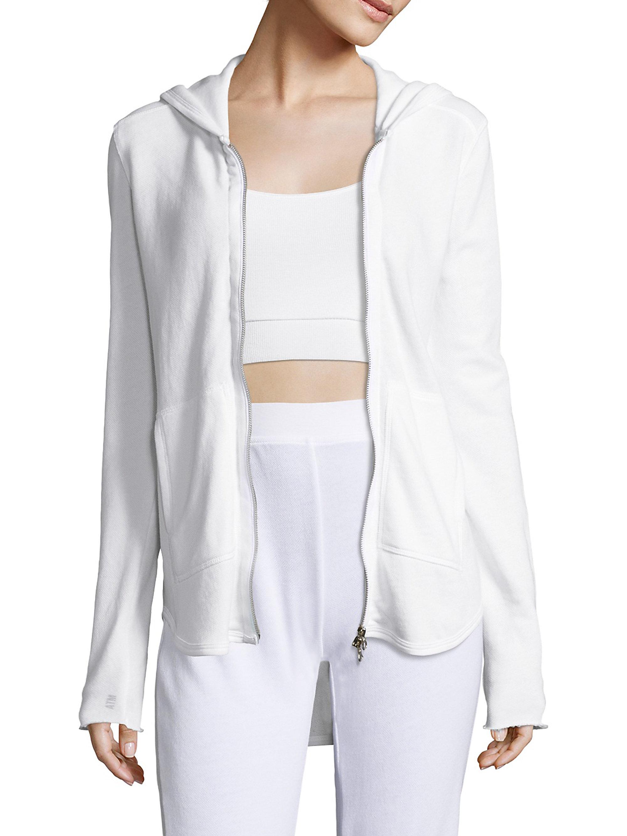 Download ATM Zip-front Hoodie in White - Lyst