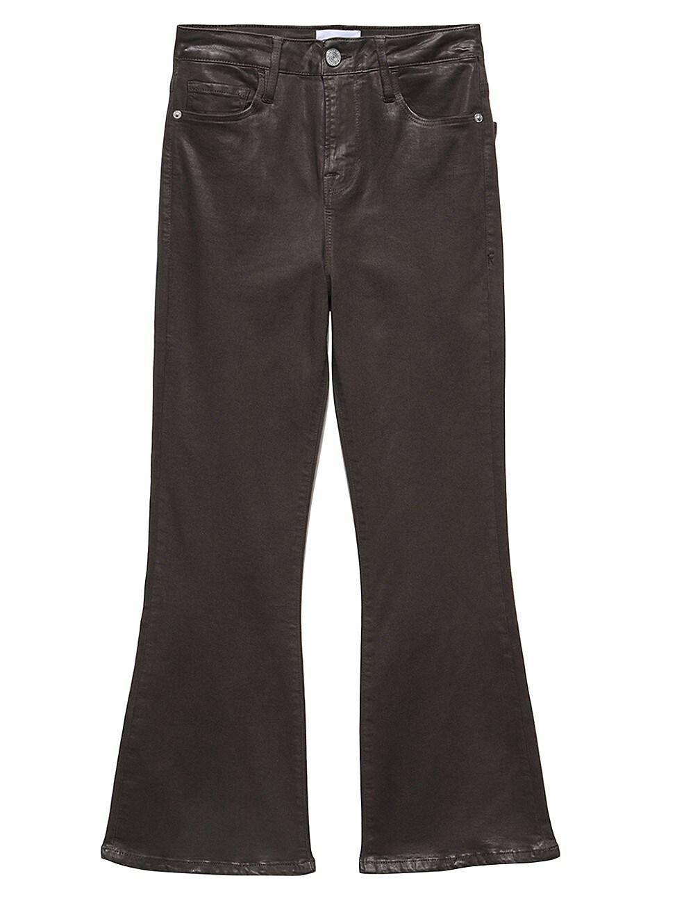 FRAME Le Crop Wax Flare Jeans In Gray Lyst frame-le-crop-wax-flare-jeans-in-gray-lyst