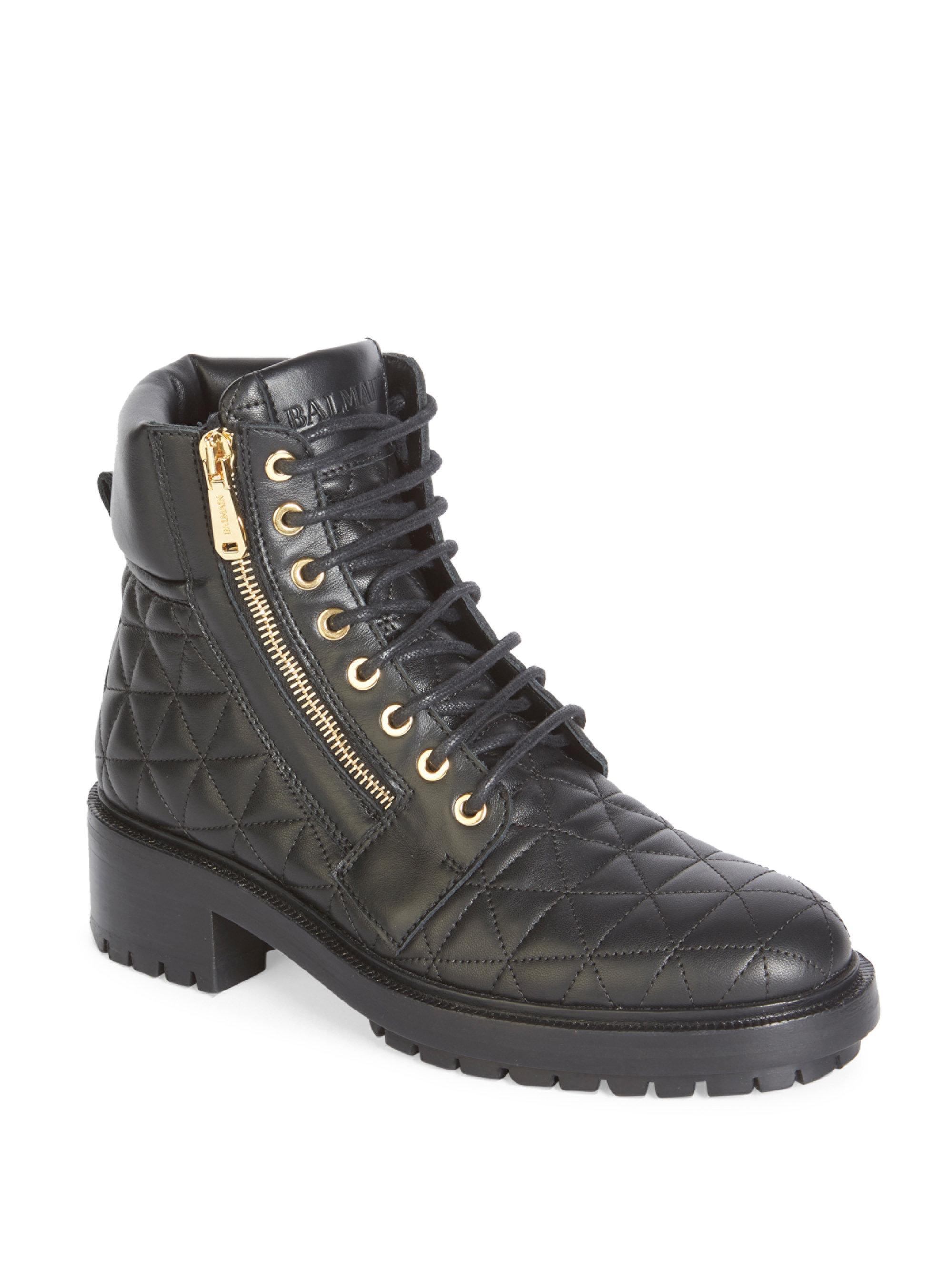 balmain quilted combat boots