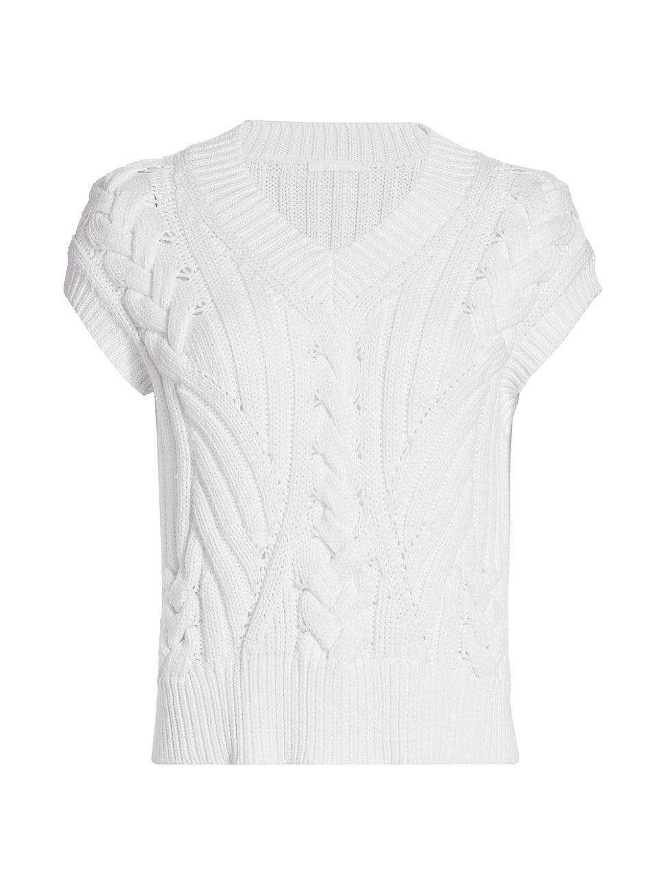 Helmut Lang Beverly Cable-knit Sweater in White | Lyst