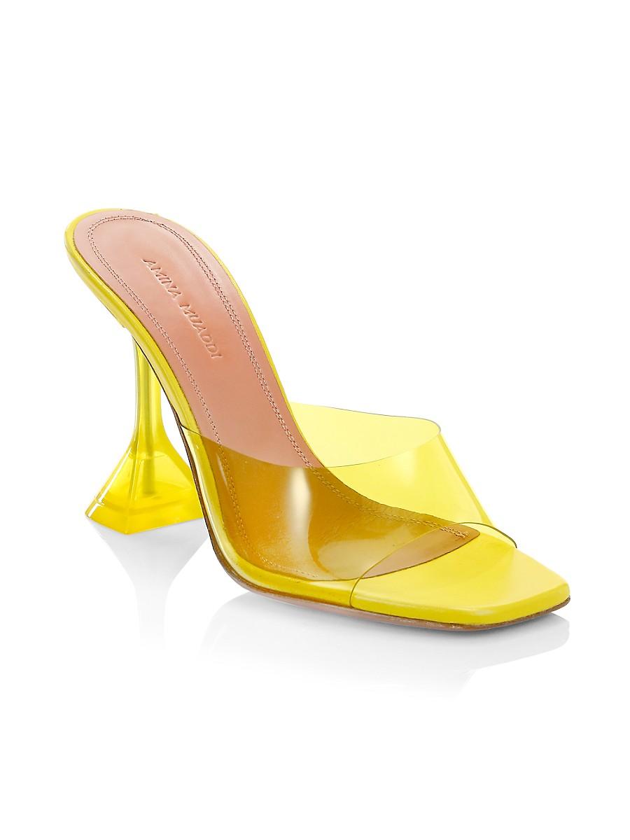 AMINA MUADDI Leather Lupita Pvc Metallic Mules in Transparent ...