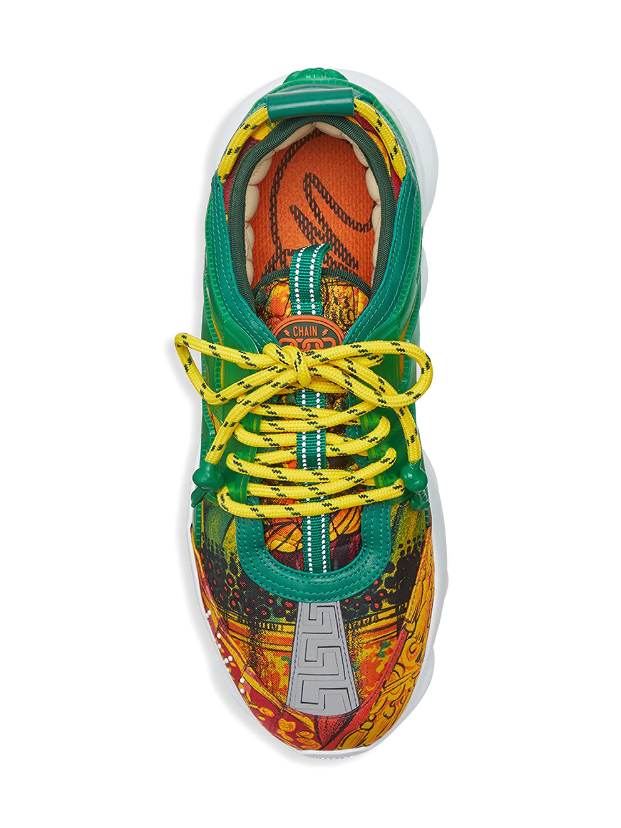 Versace Chain Reaction Sneakers in Green for Men | Lyst