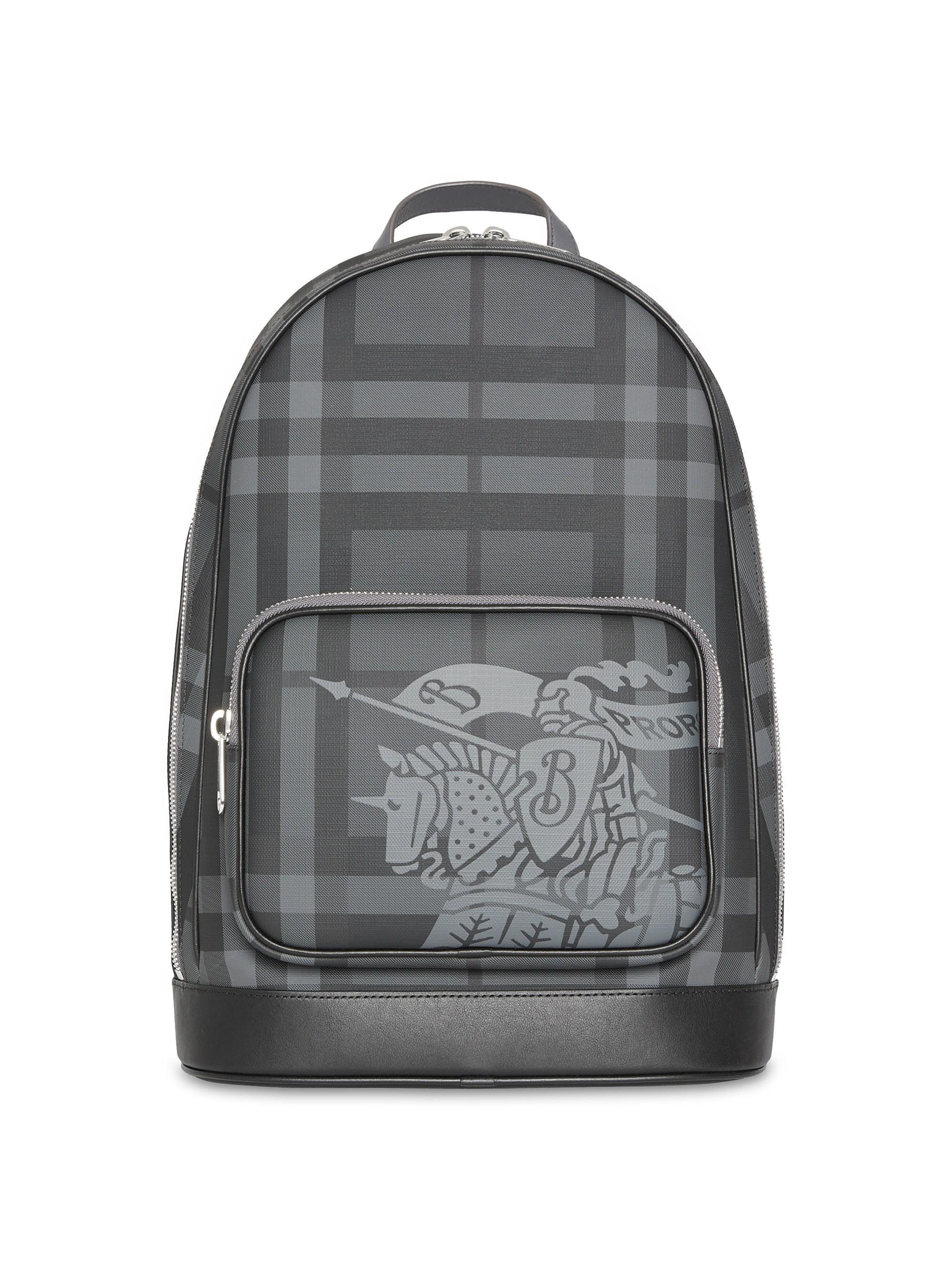 Burberry Ekd London Check And Leather Backpack in Charcoal/Black (Black)  for Men - Lyst