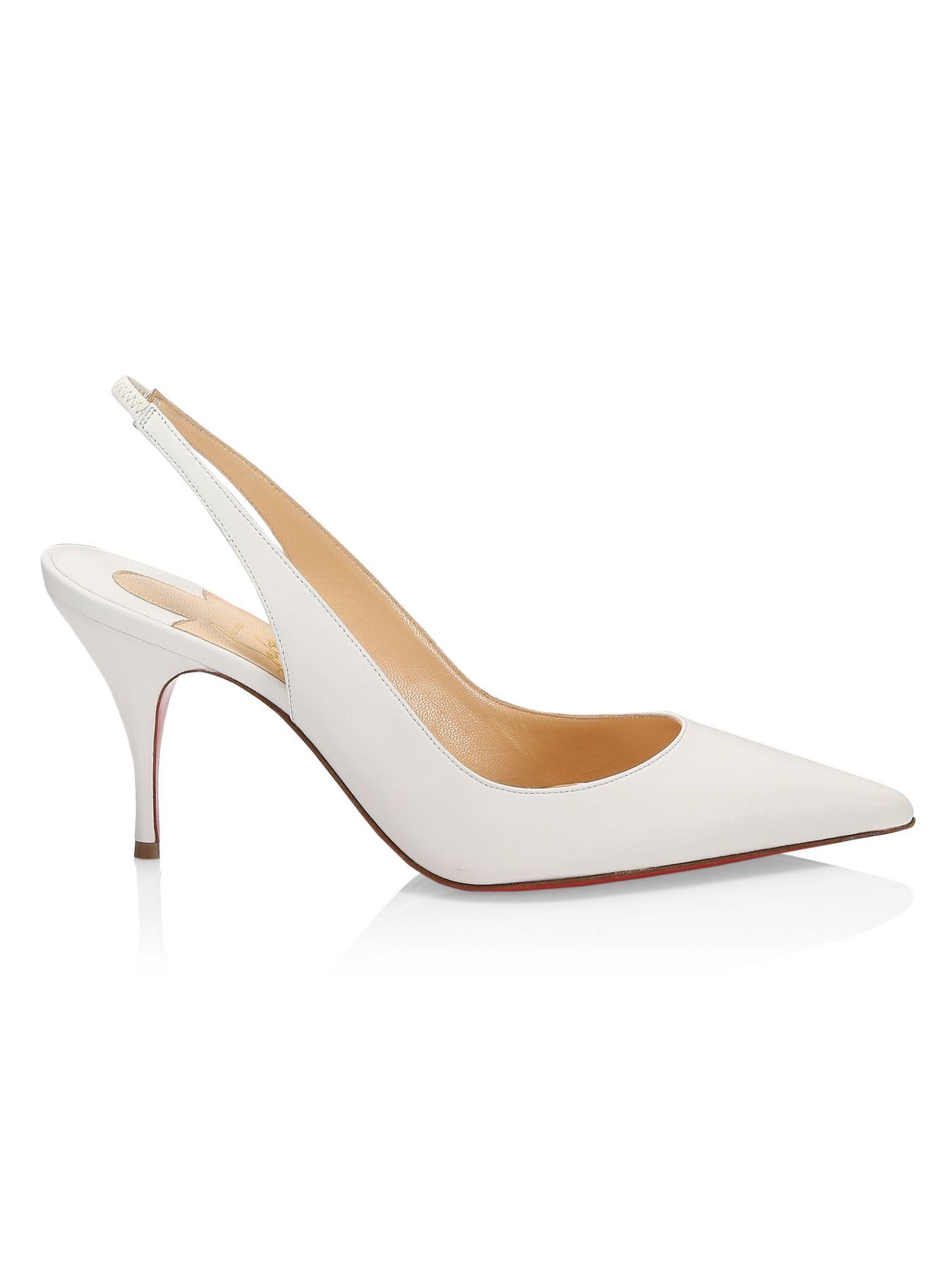 Christian Louboutin Clare Leather Slingback Pumps in White - Lyst