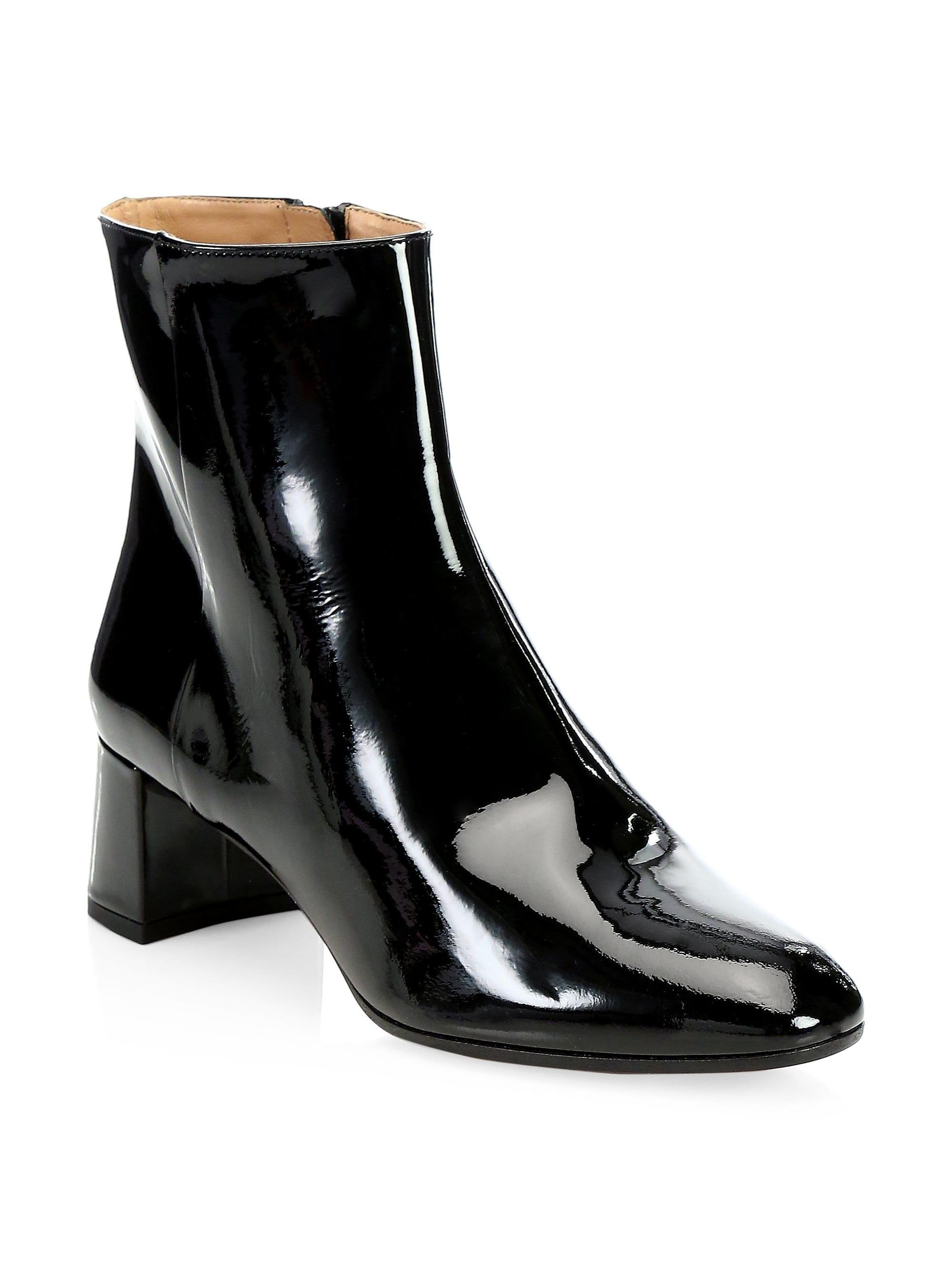 Aquazzura Women's Grenelle Patent Leather Ankle Boots - Black - Lyst