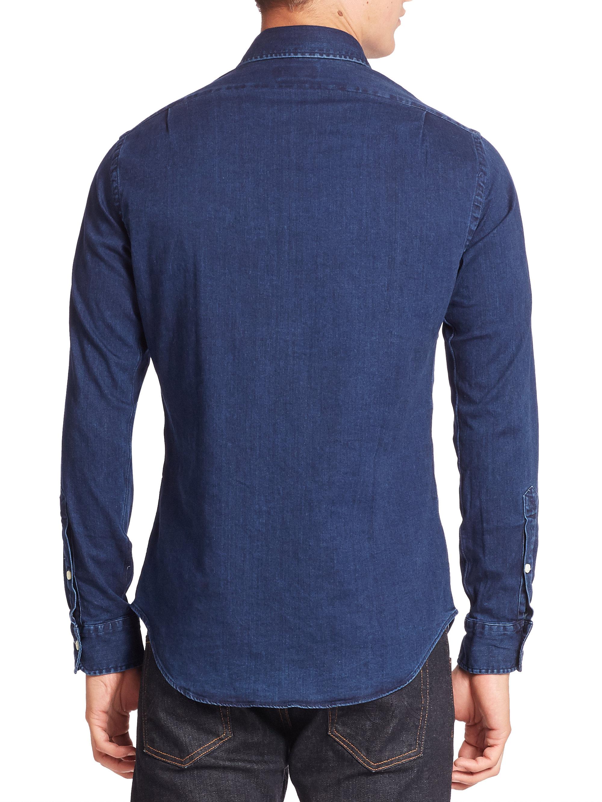 men's denim button down shirts