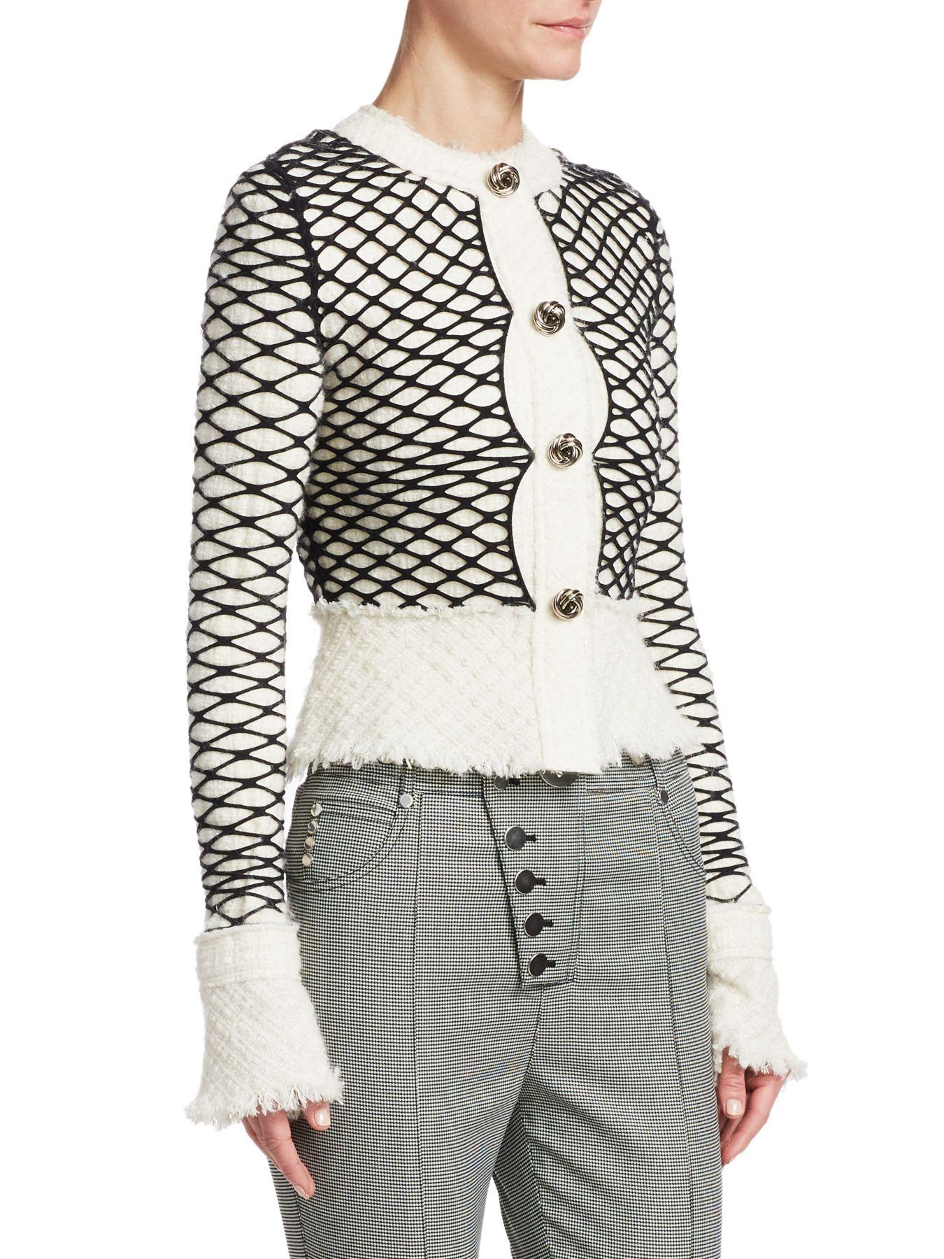 white fishnet jacket