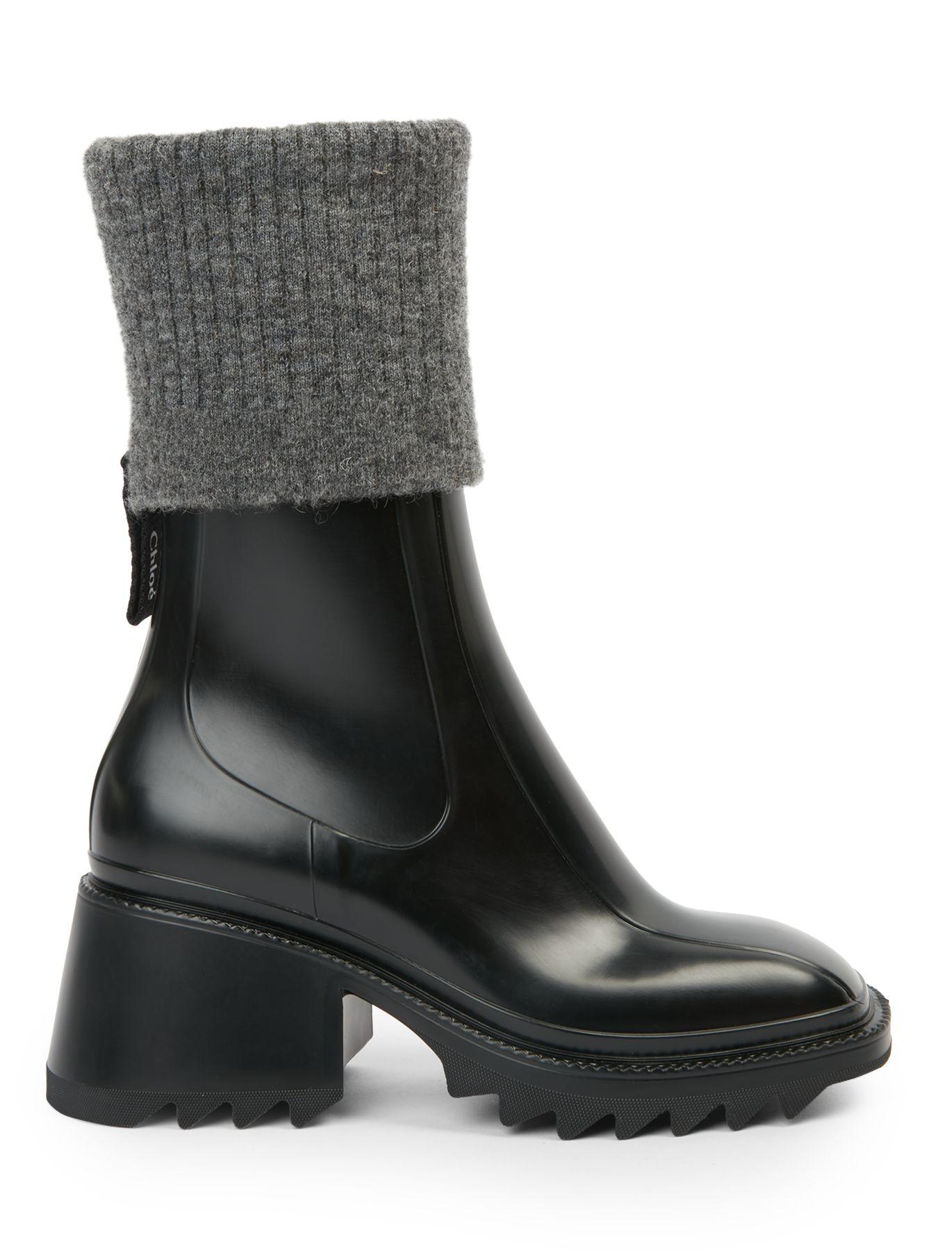 Chloé Synthetic Betty Pvc Sock Rain Boots in Black Lyst