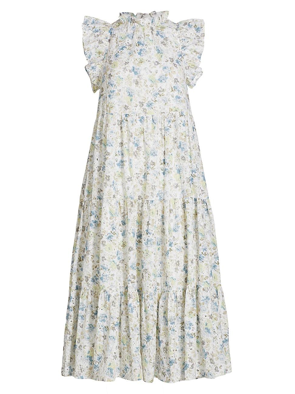 En Saison Eliza Floral Tiered Mididress in White Lyst