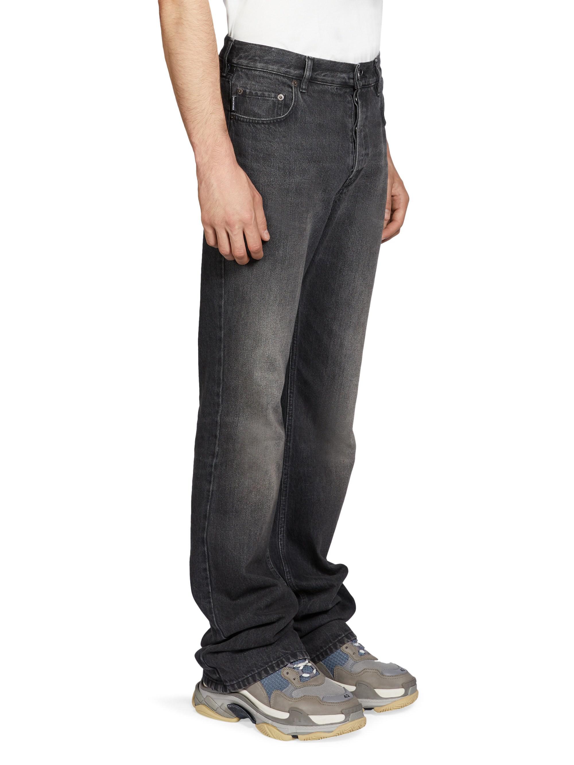 Balenciaga Denim Bootcut Jeans in Vintage Black (Black) for Men - Lyst