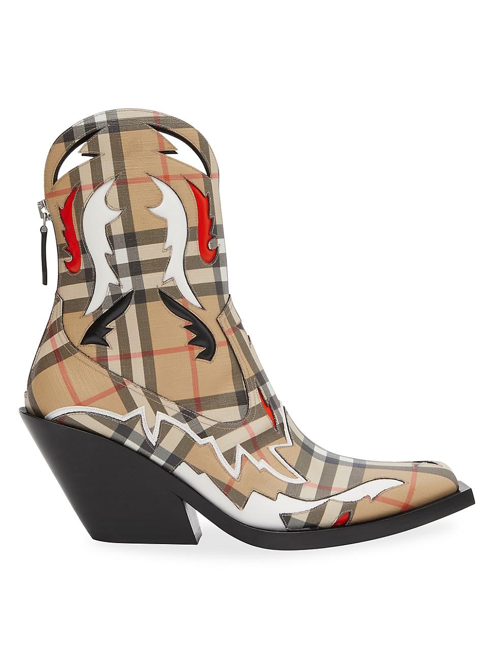 Burberry Vintage Check Western Boots in Brown | Lyst