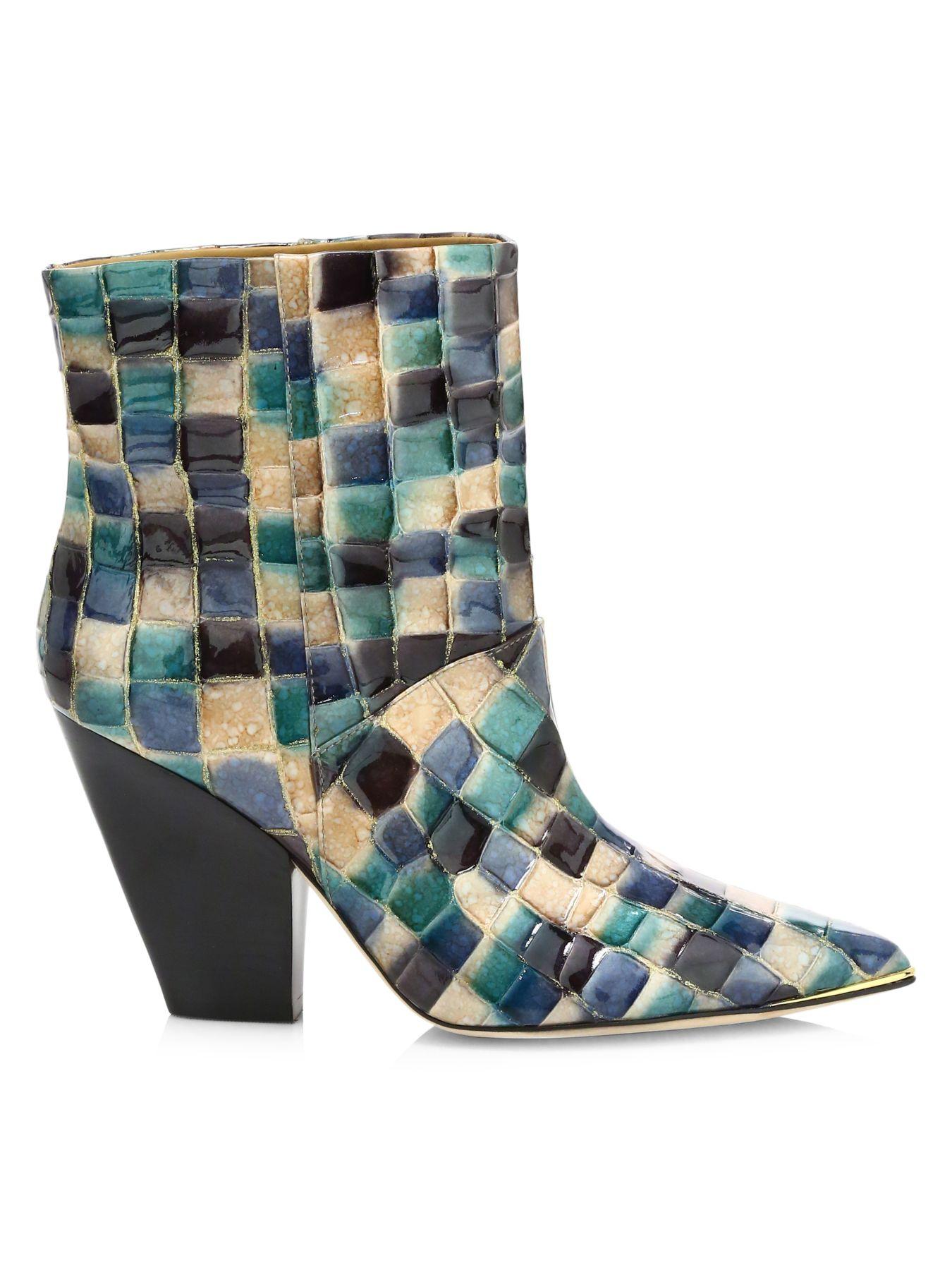 tory burch lila patchwork boot