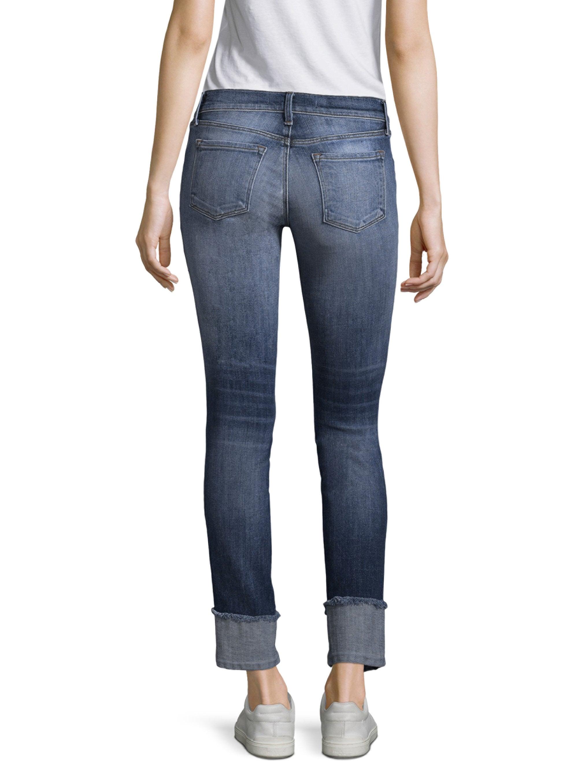 J Brand Denim Jasper Reverse Hipster Lowrise Cuff Jeans in Blue Lyst
