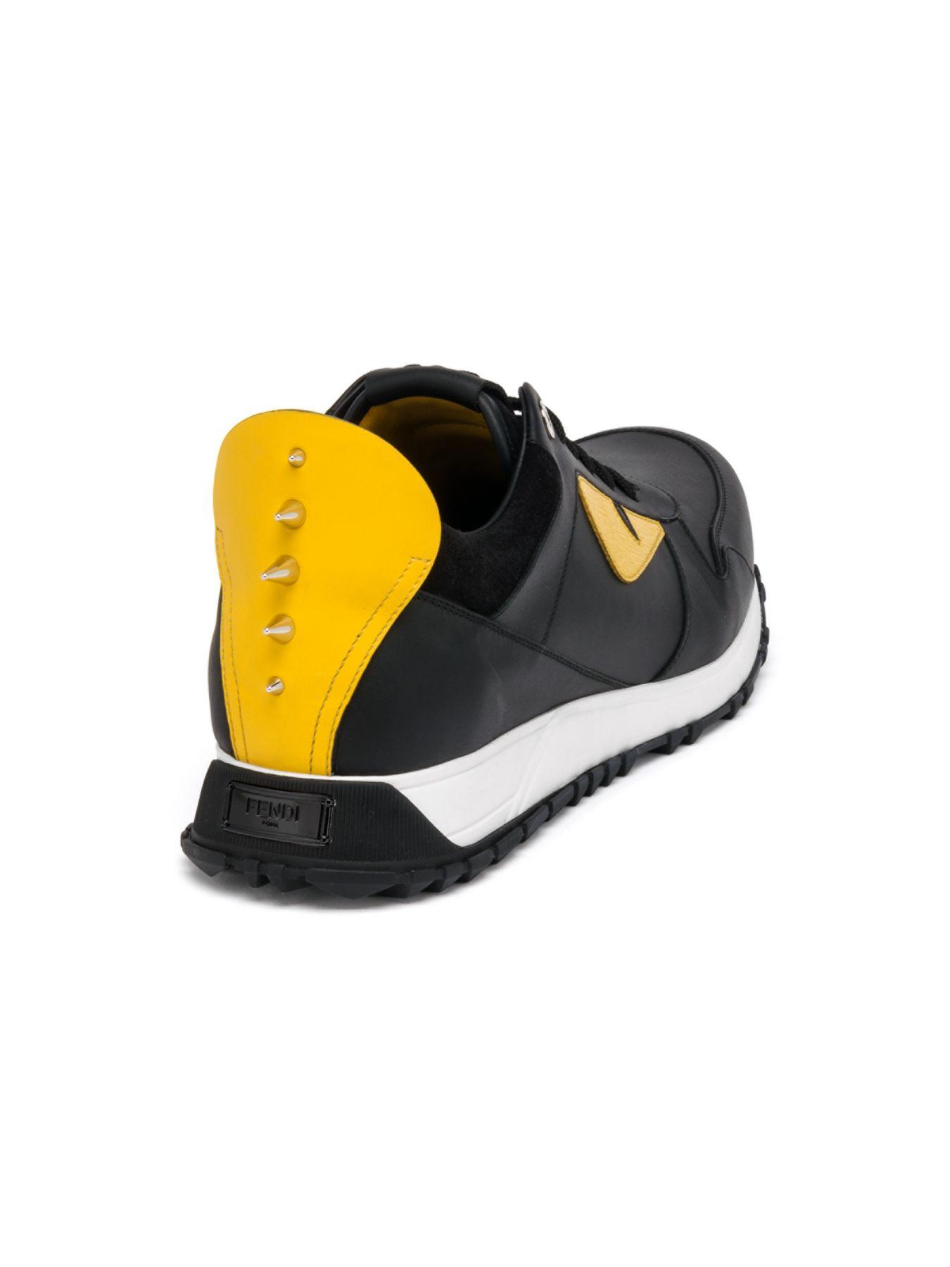fendi black and yellow shoes