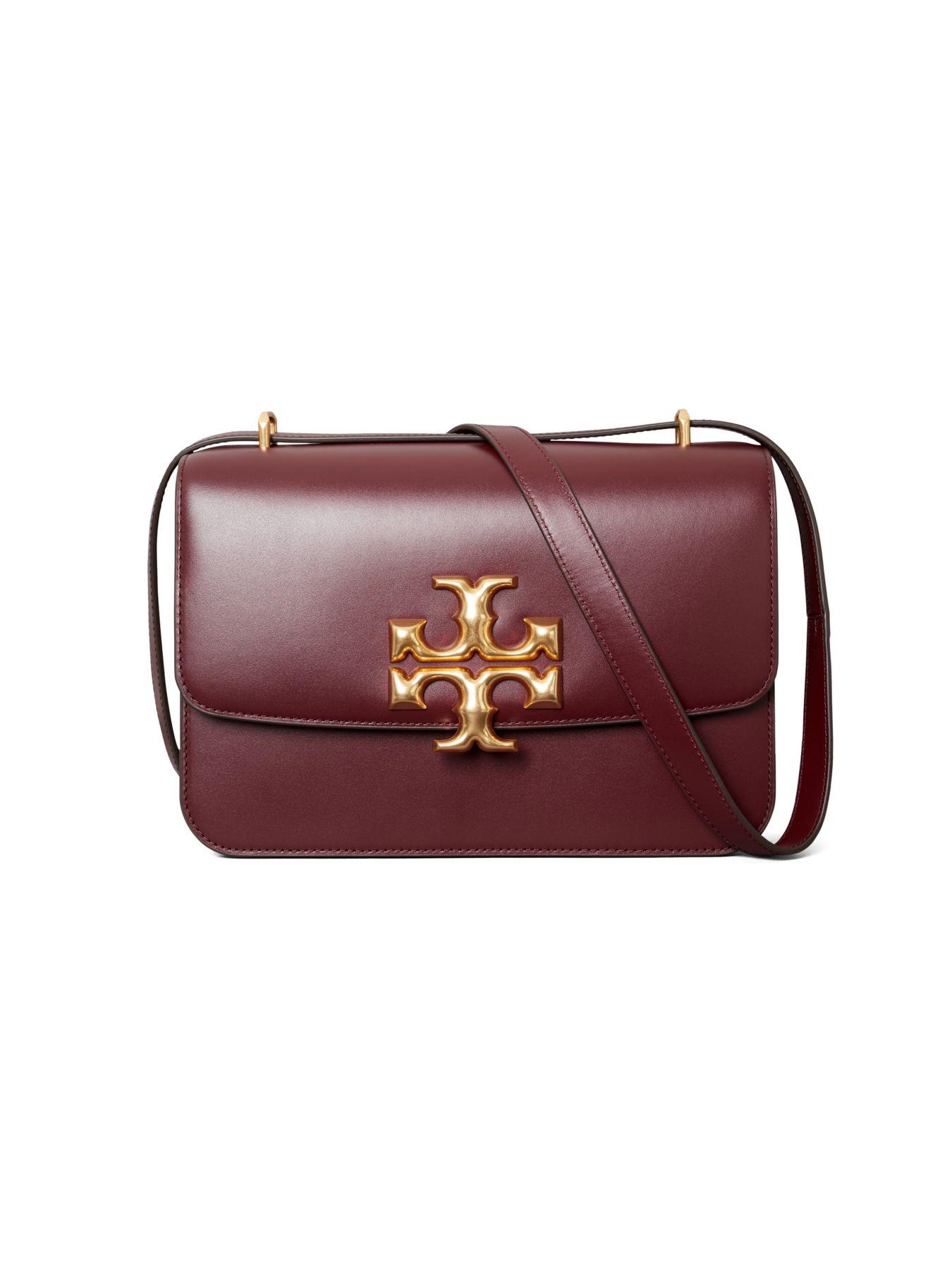 Tory Burch Eleanor Convertible Leather Shoulder Bag in Claret (Red) - Lyst