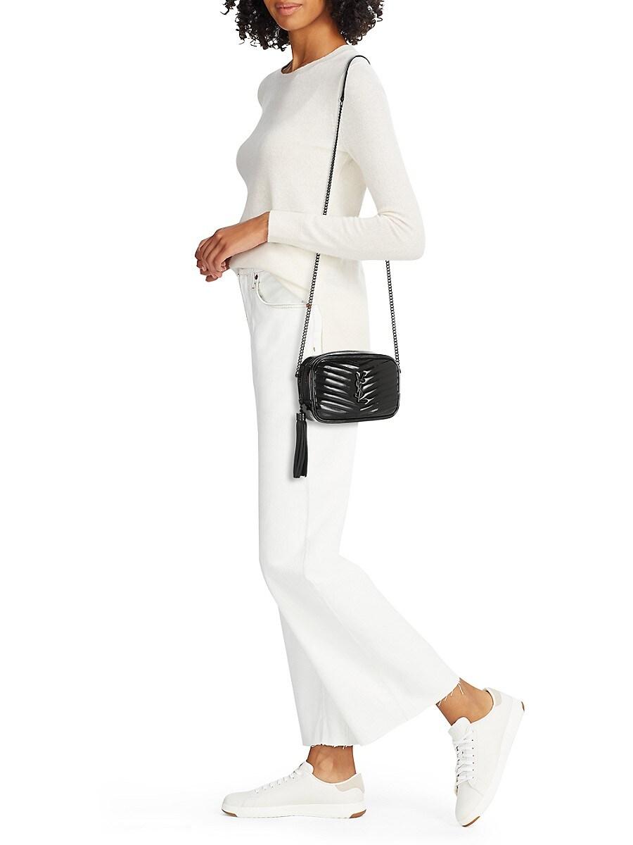 lou matelassé calfskin leather camera bolsa