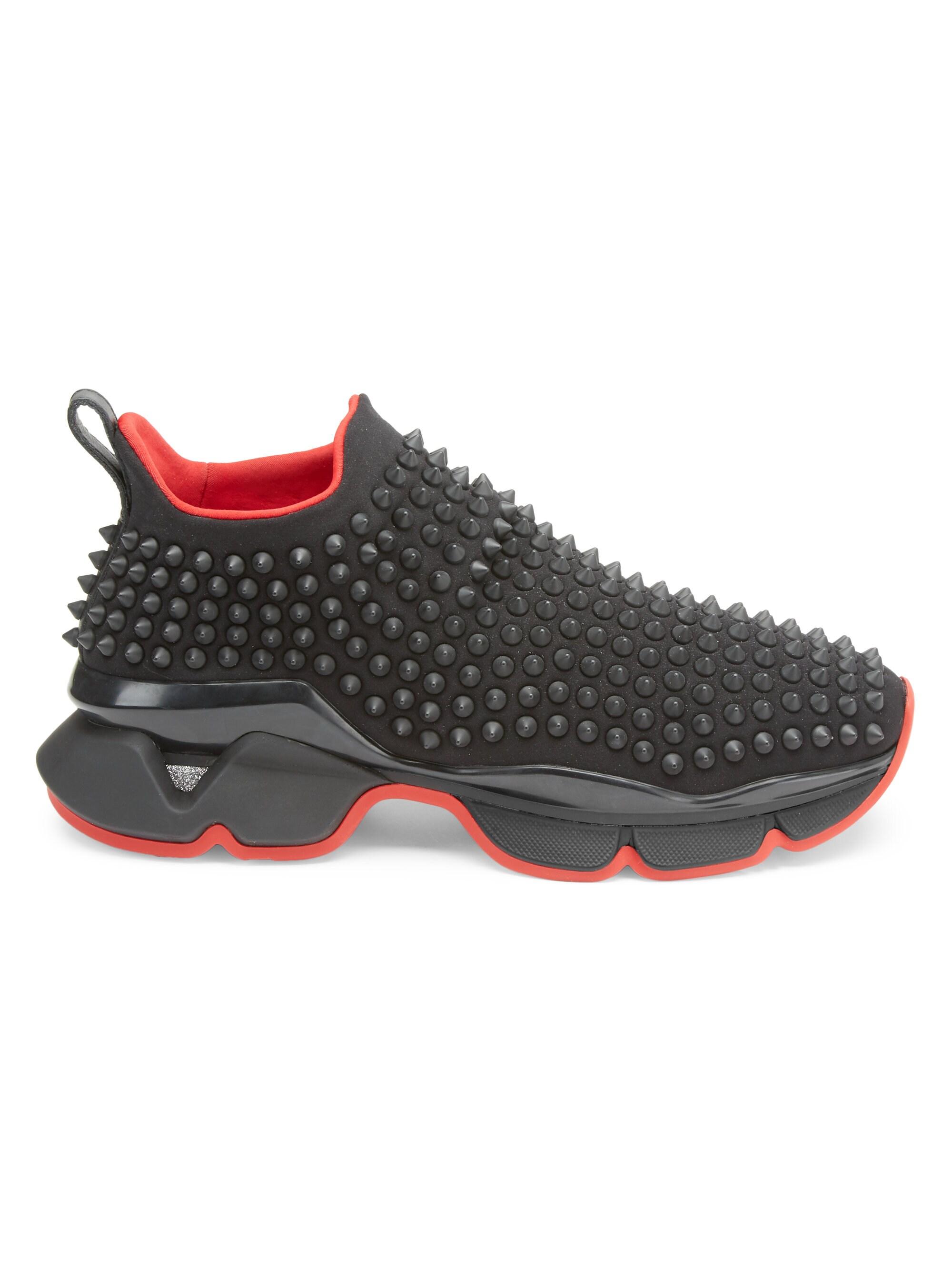 Christian Louboutin Spike Sock Donna Flat Sneakers in Black - Save 6% ...