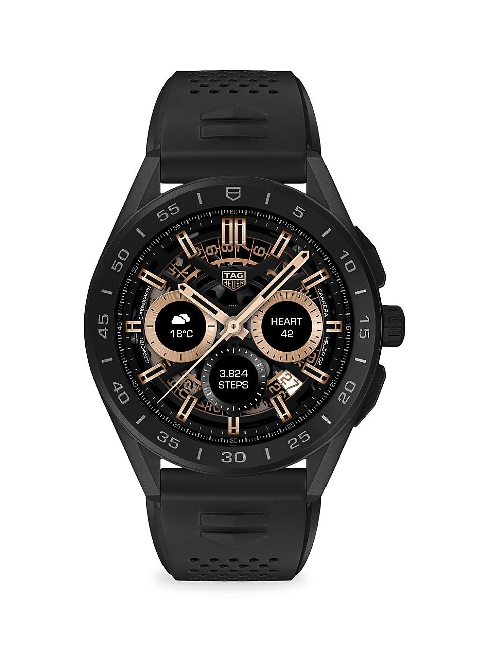 Tag Heuer Connected Modular Black Ceramic, Titanium & Rubber Strap Smartwatch - Lyst