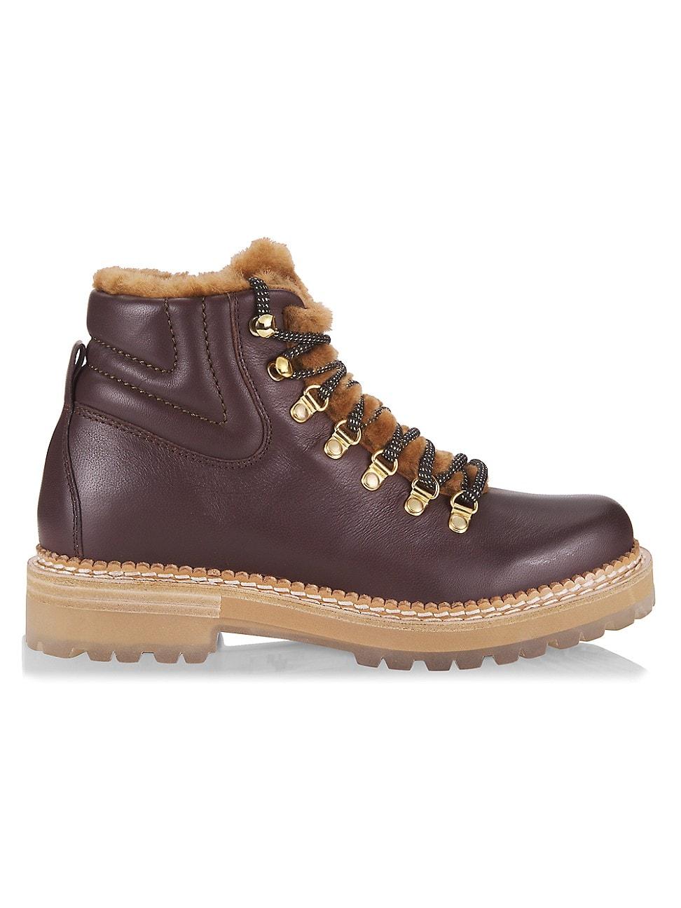 Montelliana Camelia Shearlinglined Leather Hiker Boots in Brown Lyst