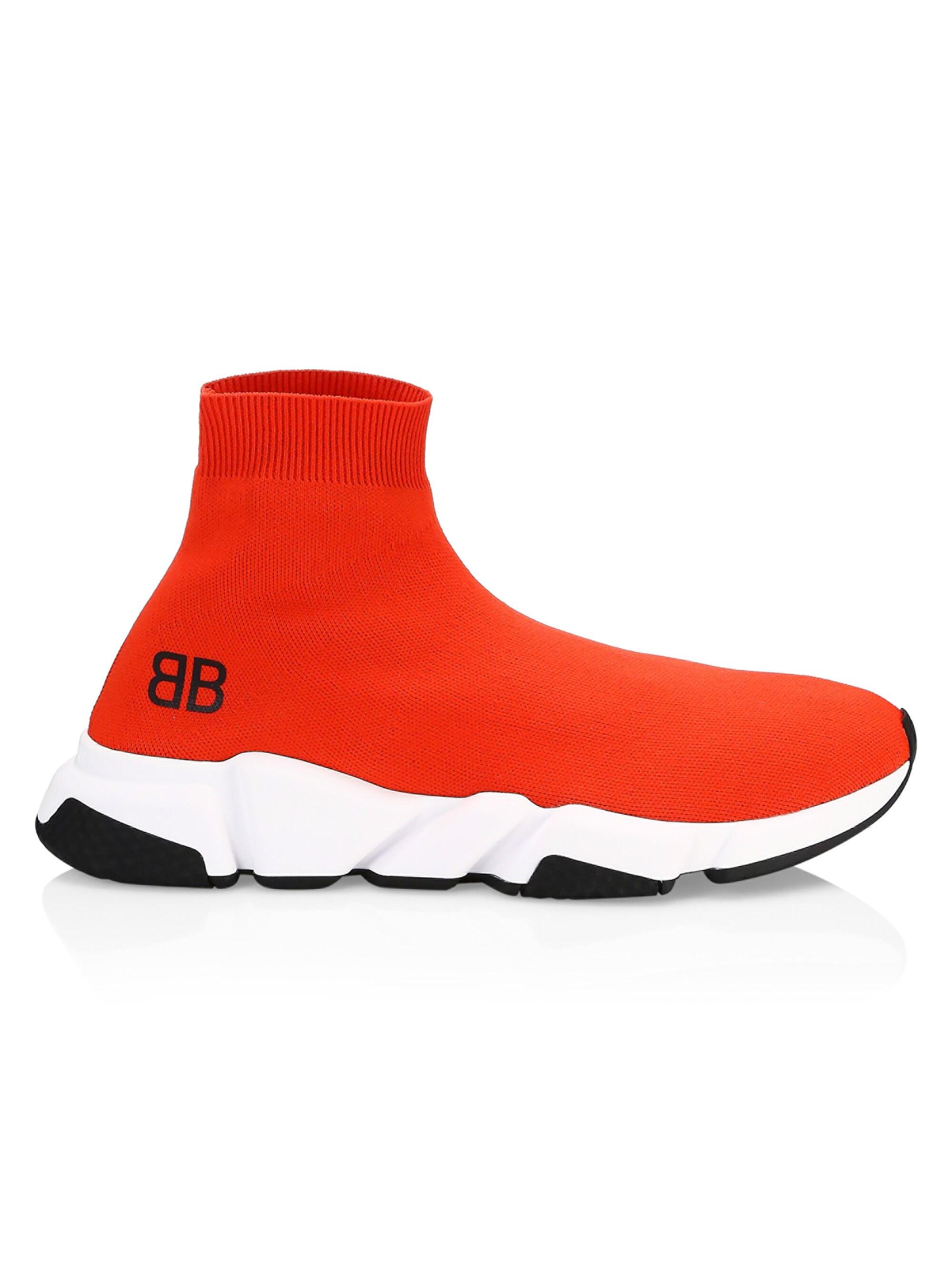 balenciaga sock runners red