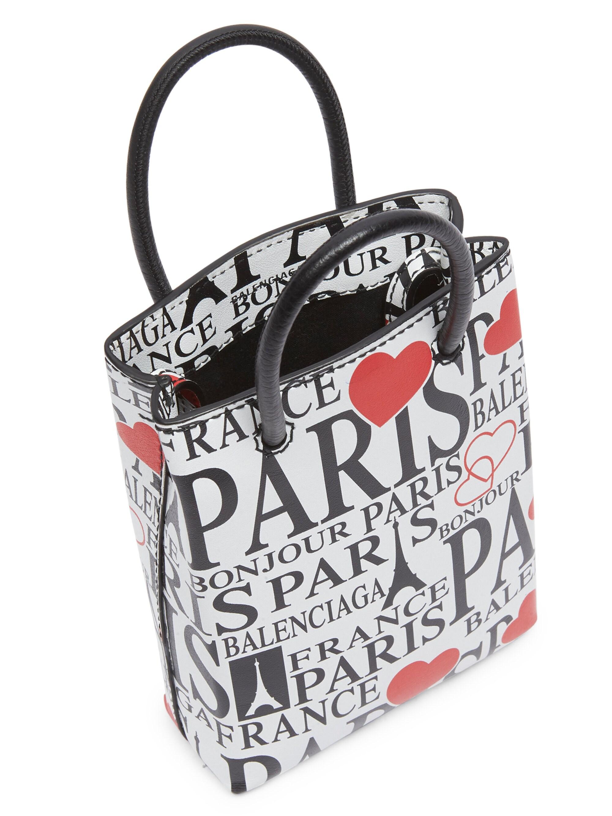 Rettidig Fordampe pålidelighed Balenciaga Red And Black Bonjour Paris Mini Bag - Lyst