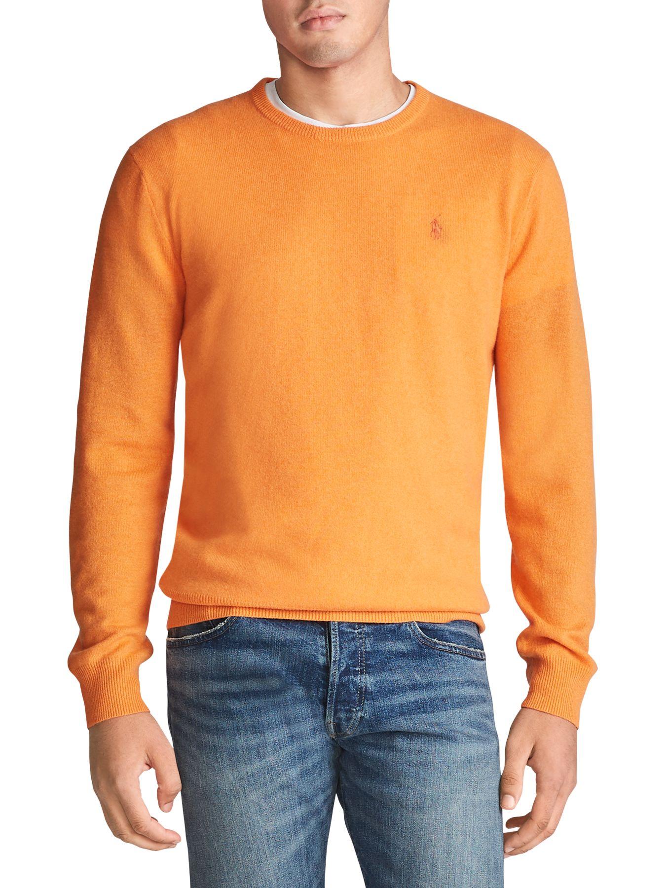 Polo Ralph Lauren Washable Cashmere Sweater in Orange for Men - Lyst