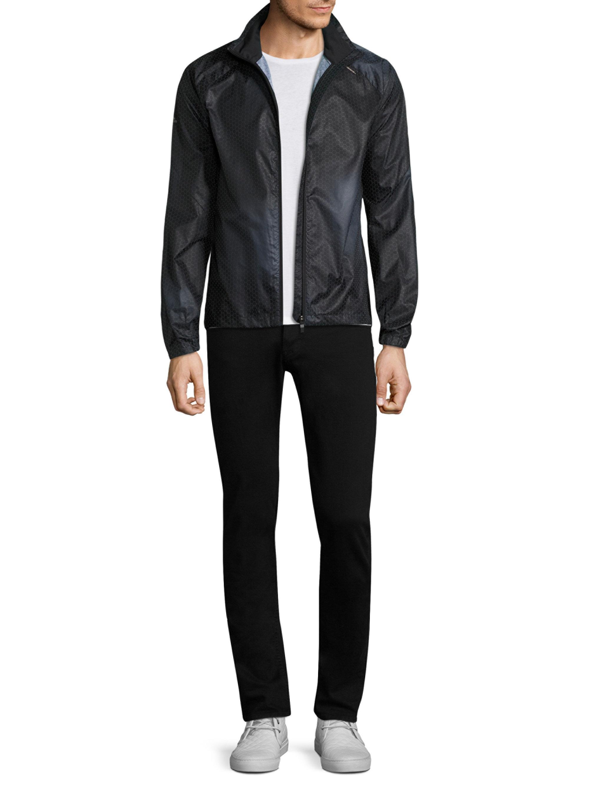 Porsche Design Black Reflective Printed Light Run Jacket For Men