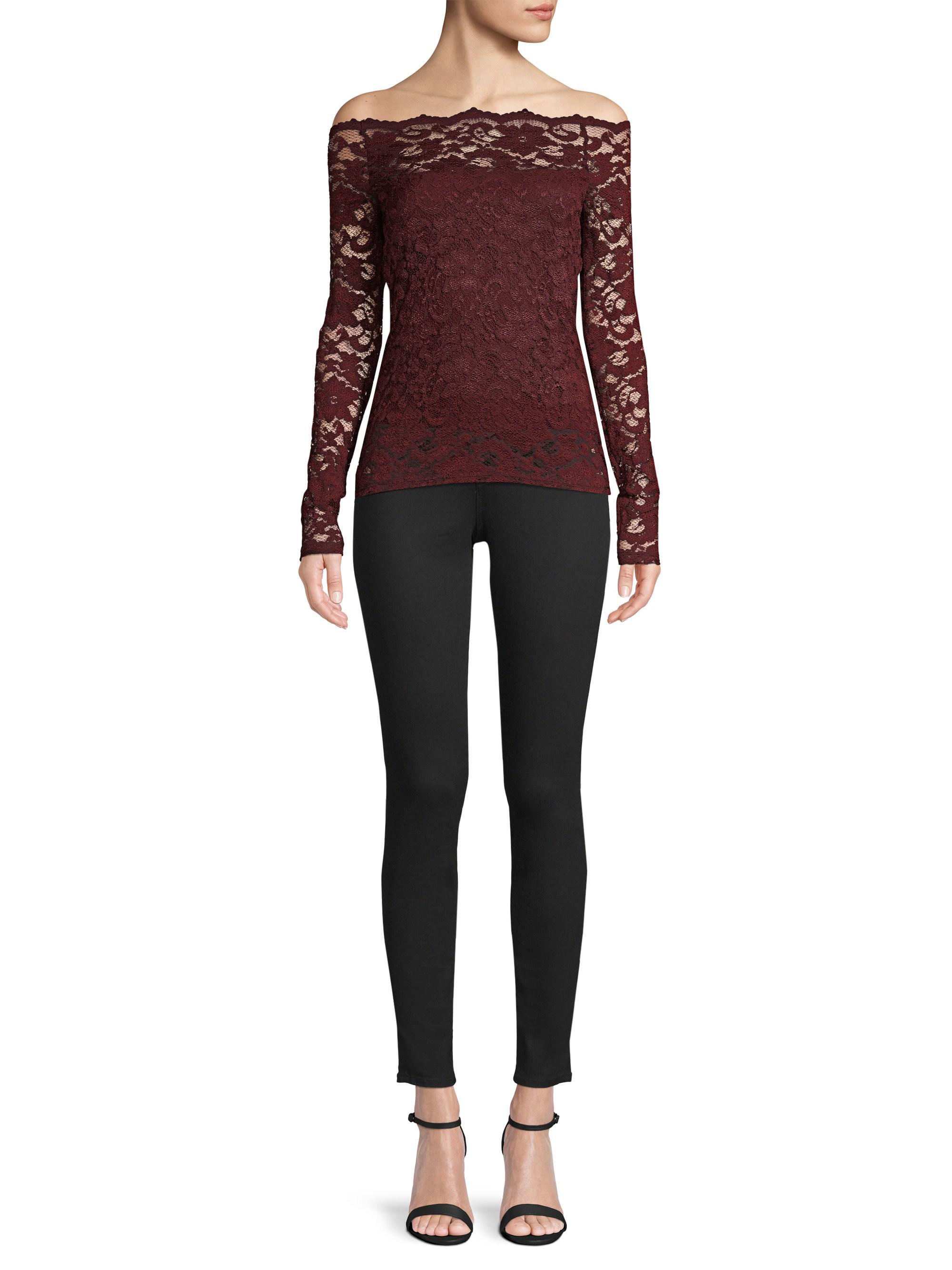 bailey 44 black site lace top