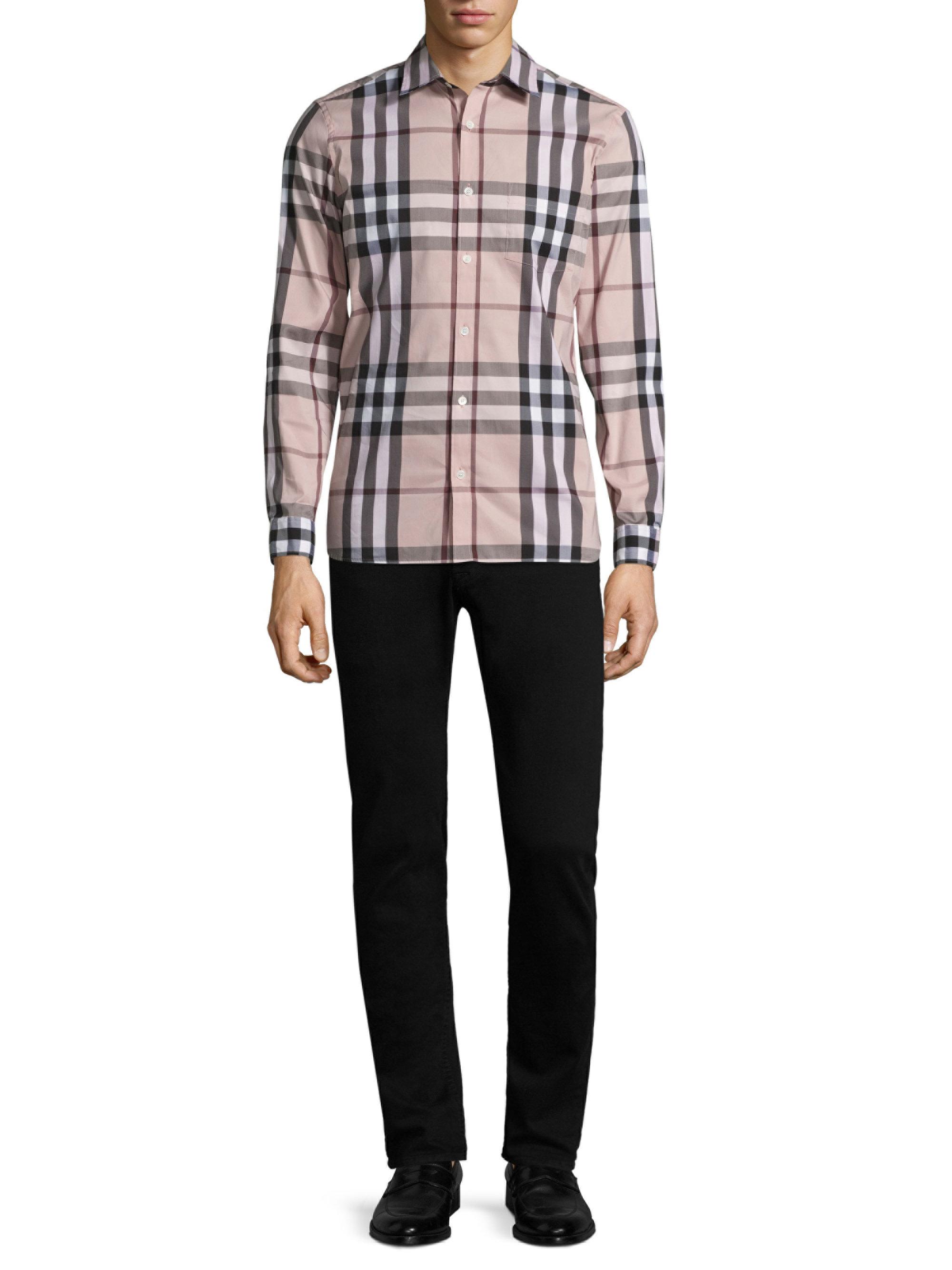 burberry button down mens