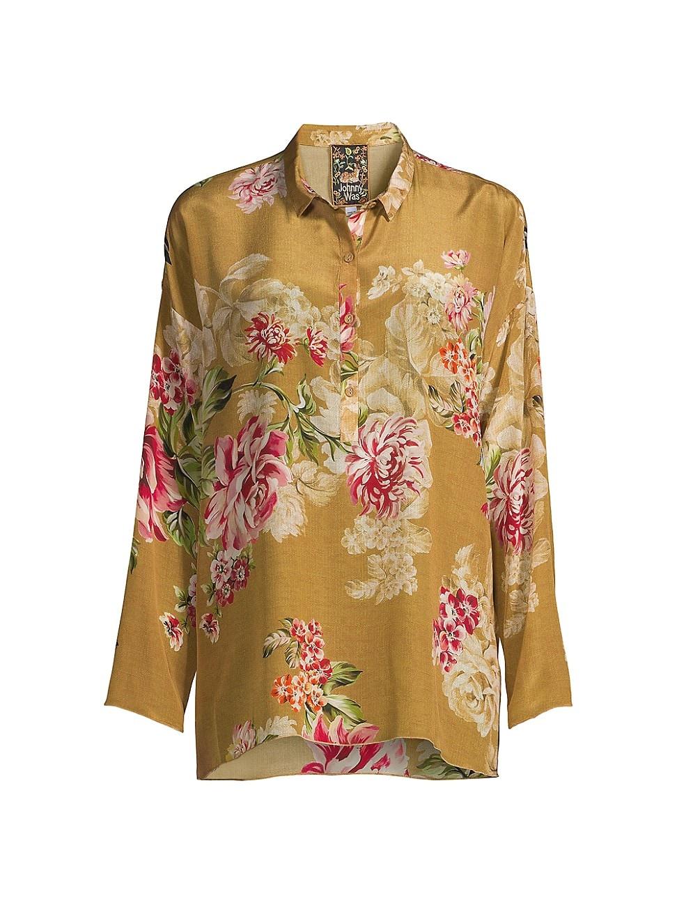 Johnny Was Vintage Rose Mara Shirt in Metallic Lyst