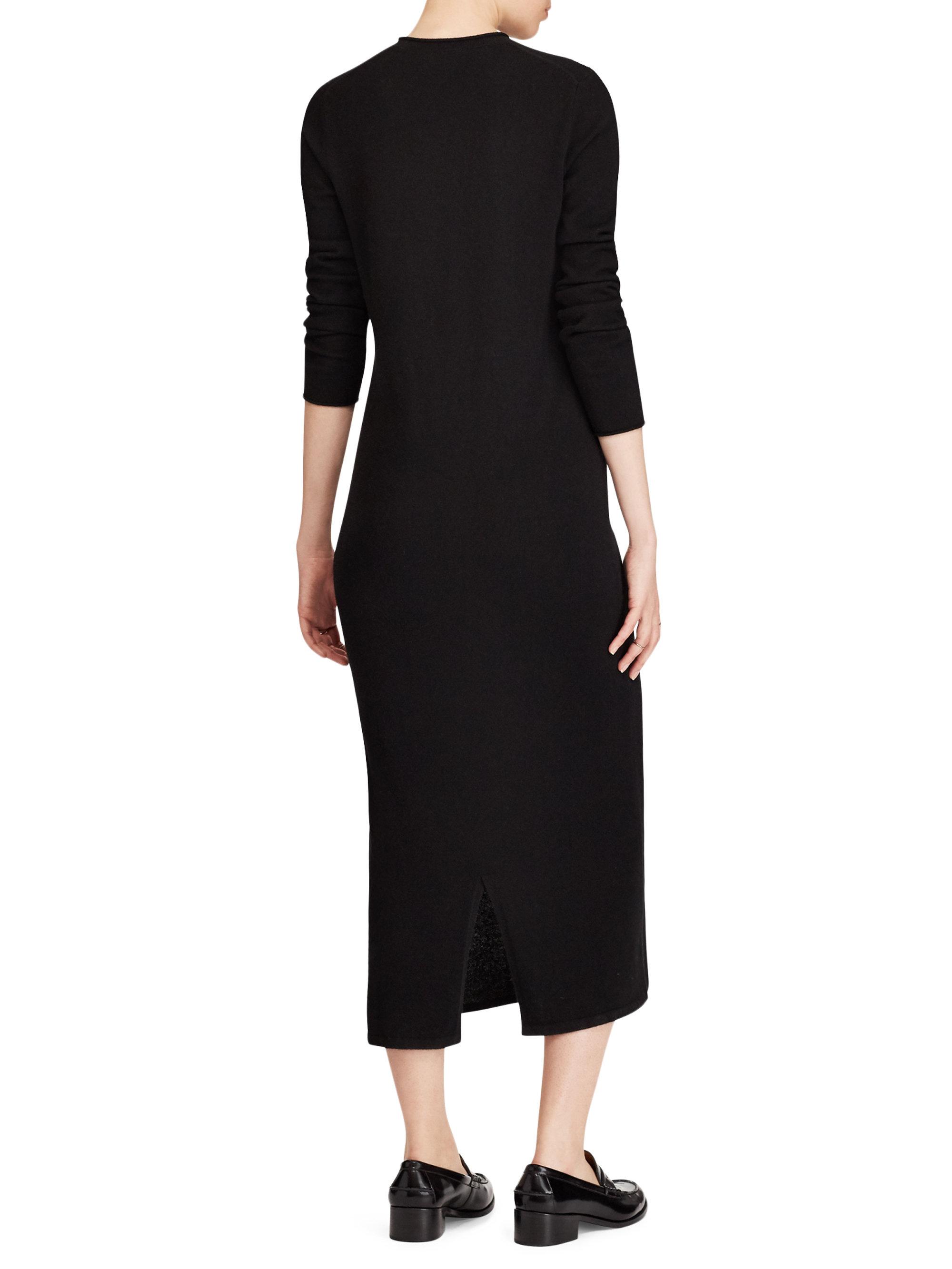 Lyst - Polo Ralph Lauren Long Cashmere Dress in Black