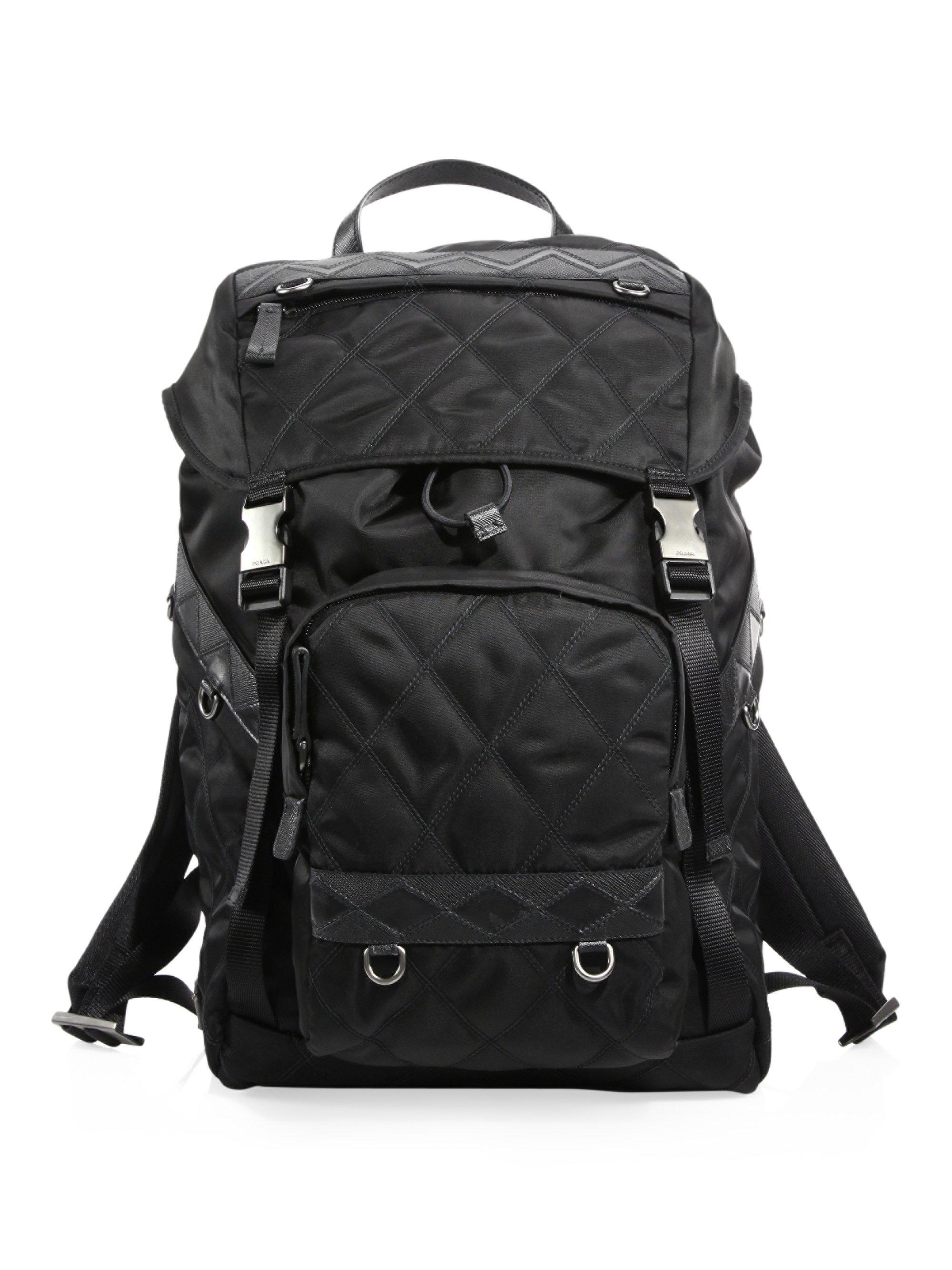 Prada Leather Quilted Nero Backpack in 