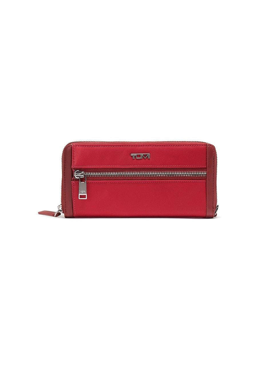 Tumi Voyageur Leathertrimmed Ziparound Continental Wallet in Red for Men Lyst
