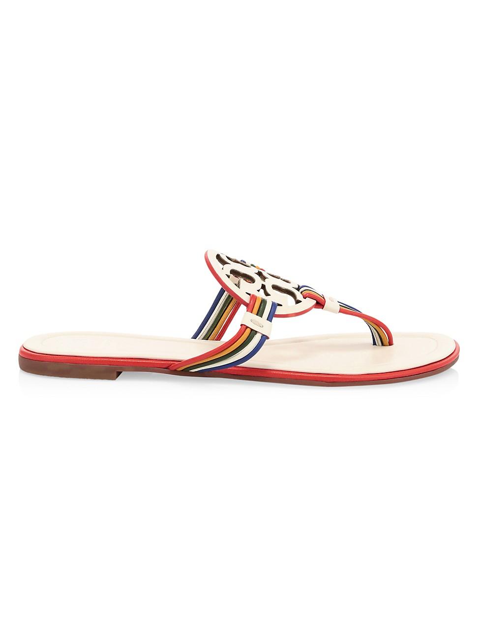 miller medallion leather flat thong