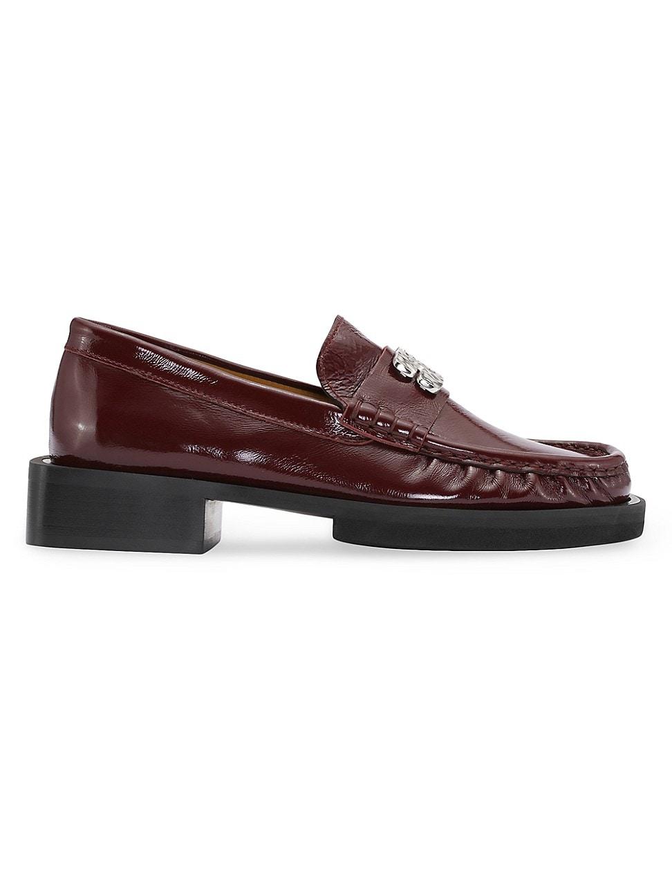 ganni snake loafers