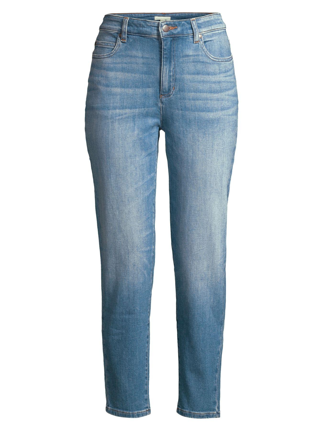 eileen fisher high waist tapered ankle jeans