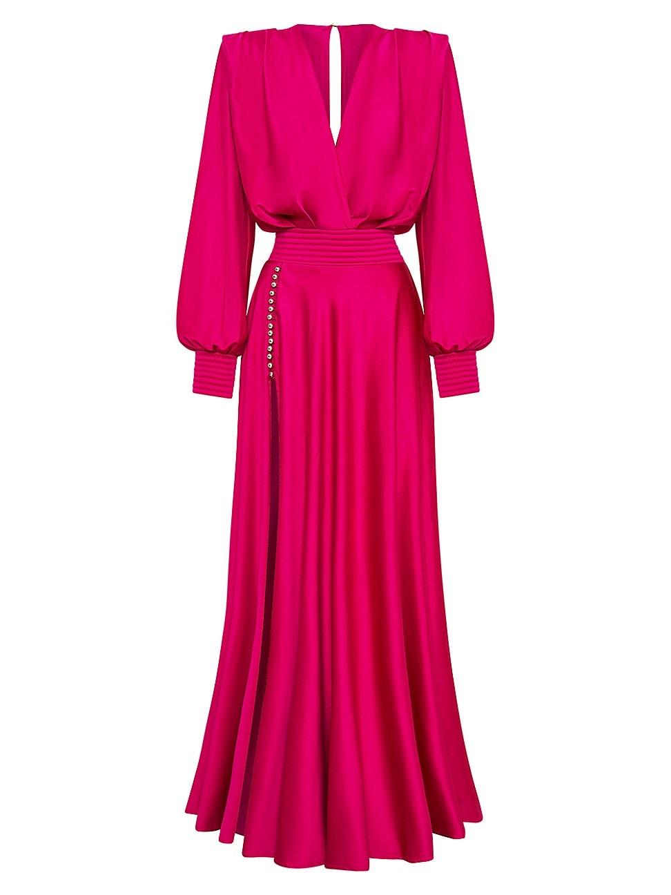 Zhivago Chrystallia Satin Longsleeve Gown in Pink Lyst