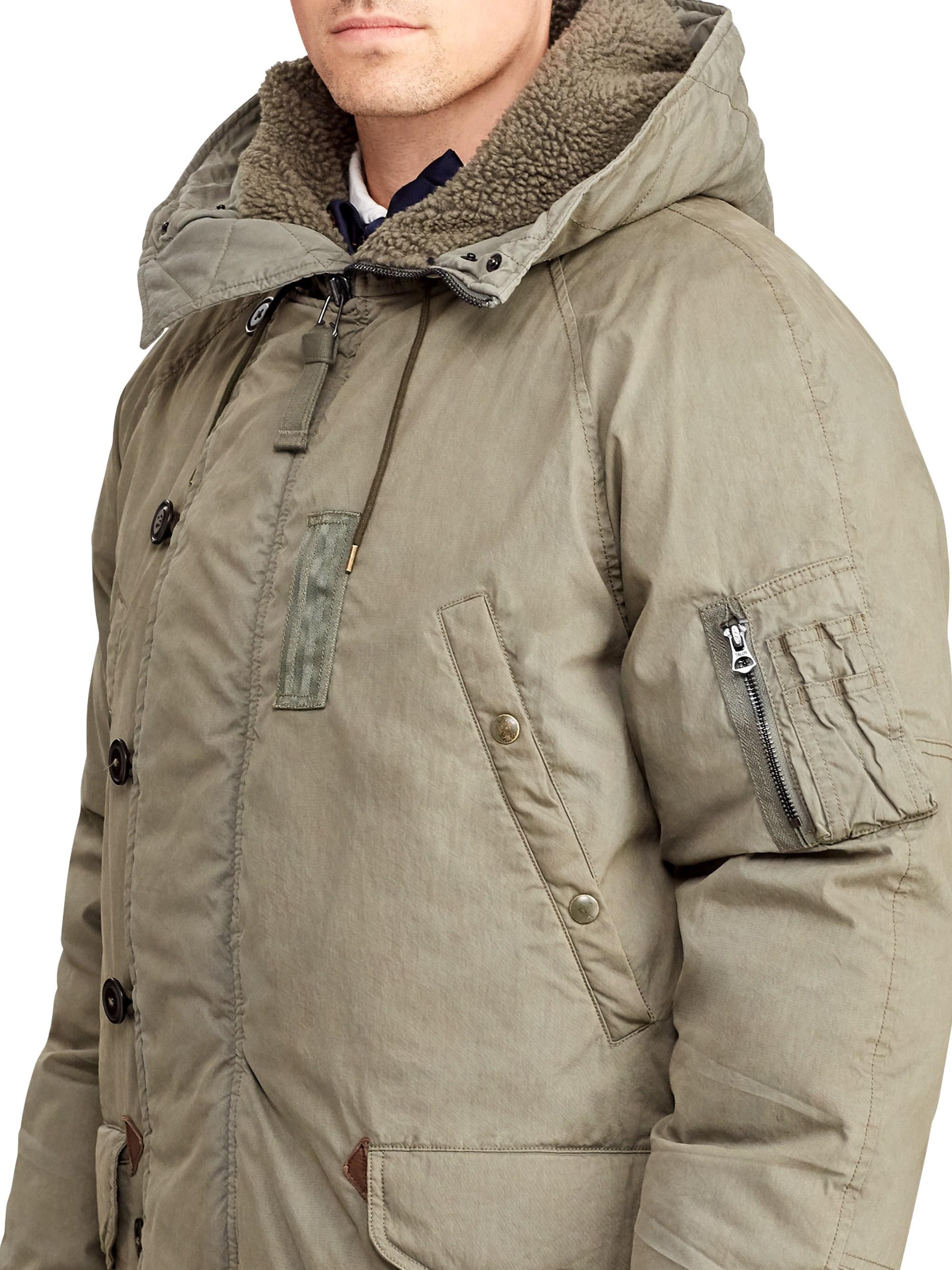 ralph lauren parka with faux fur trim