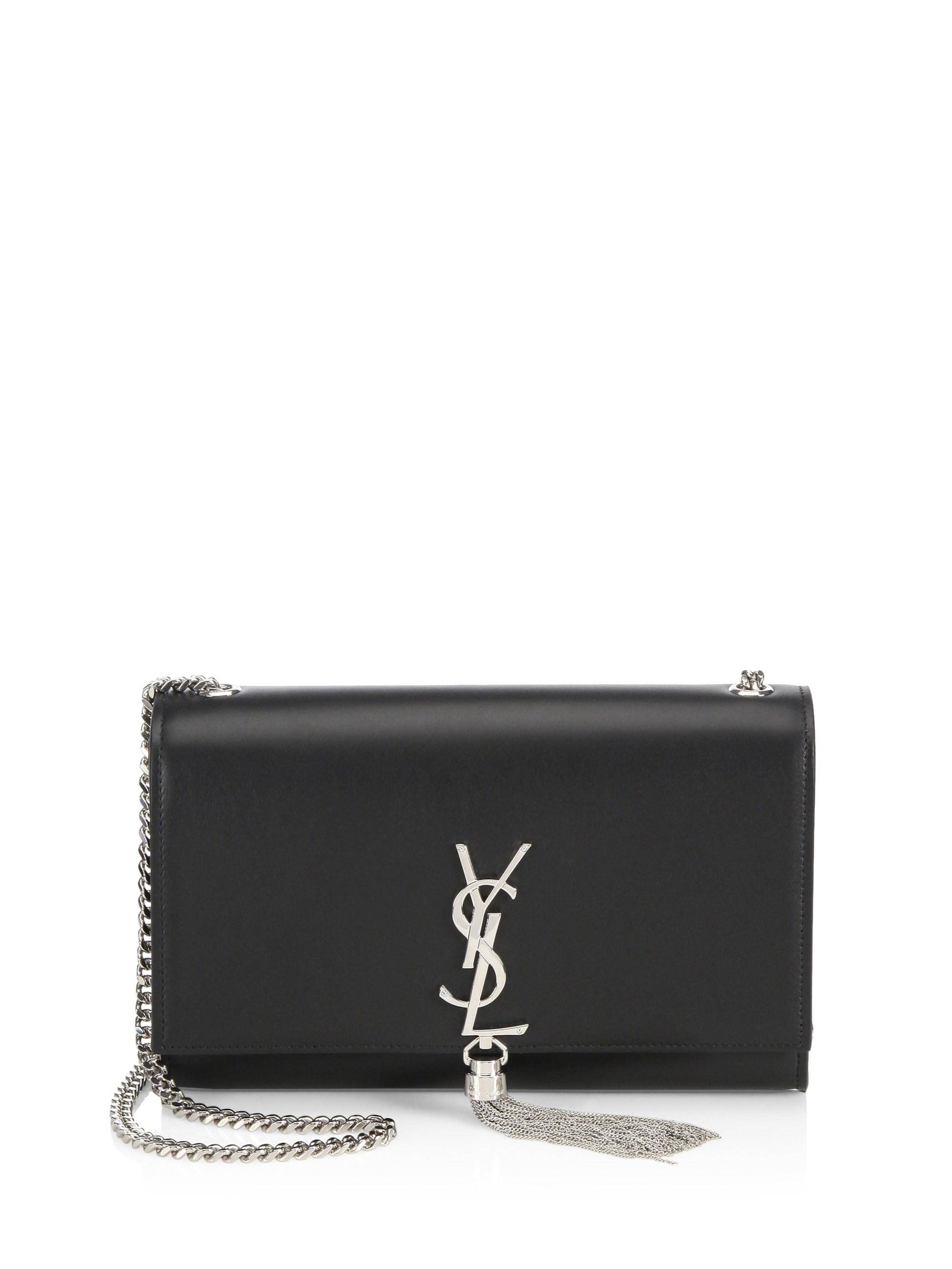Saint Laurent Medium Kate Monogram Leather Tassel Chain Shoulder Bag in ...