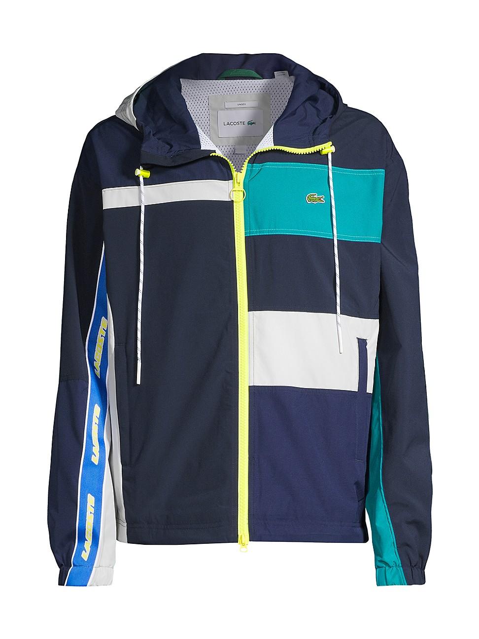 Lacoste Patchwork Effect Windbreaker Jacket in Blue for Men Lyst