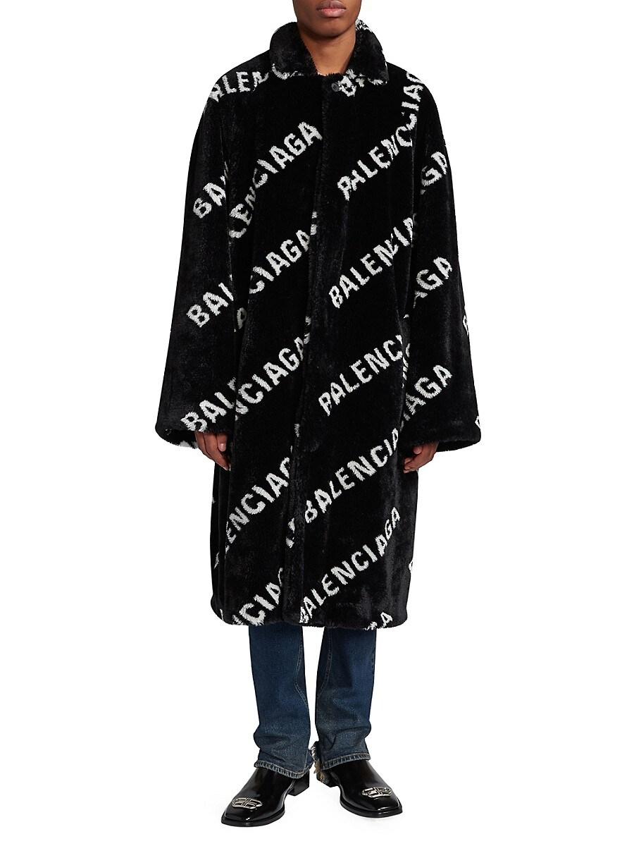 Balenciaga Ao Fur Coat in Black for Men | Lyst