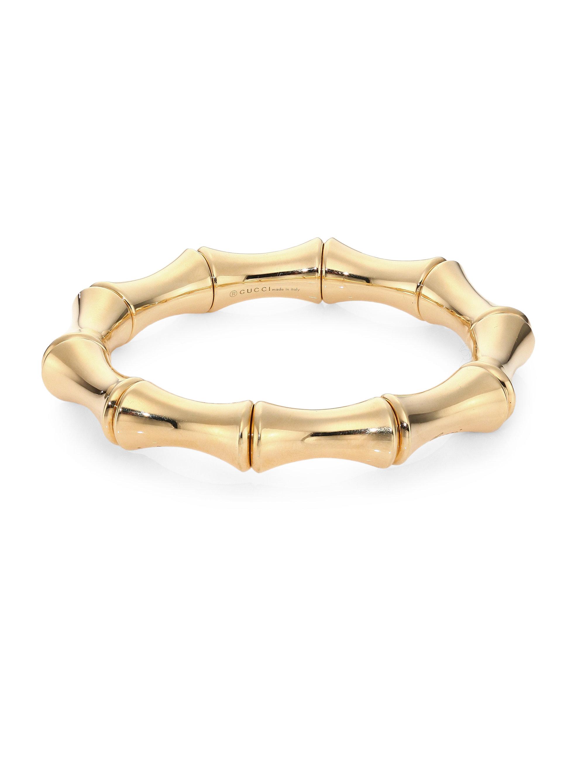 Gucci Women&#39;s Bamboo 18k Yellow Gold Bangle Bracelet - Gold in Metallic - Lyst