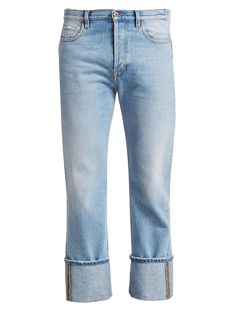 cuffed straight jeans