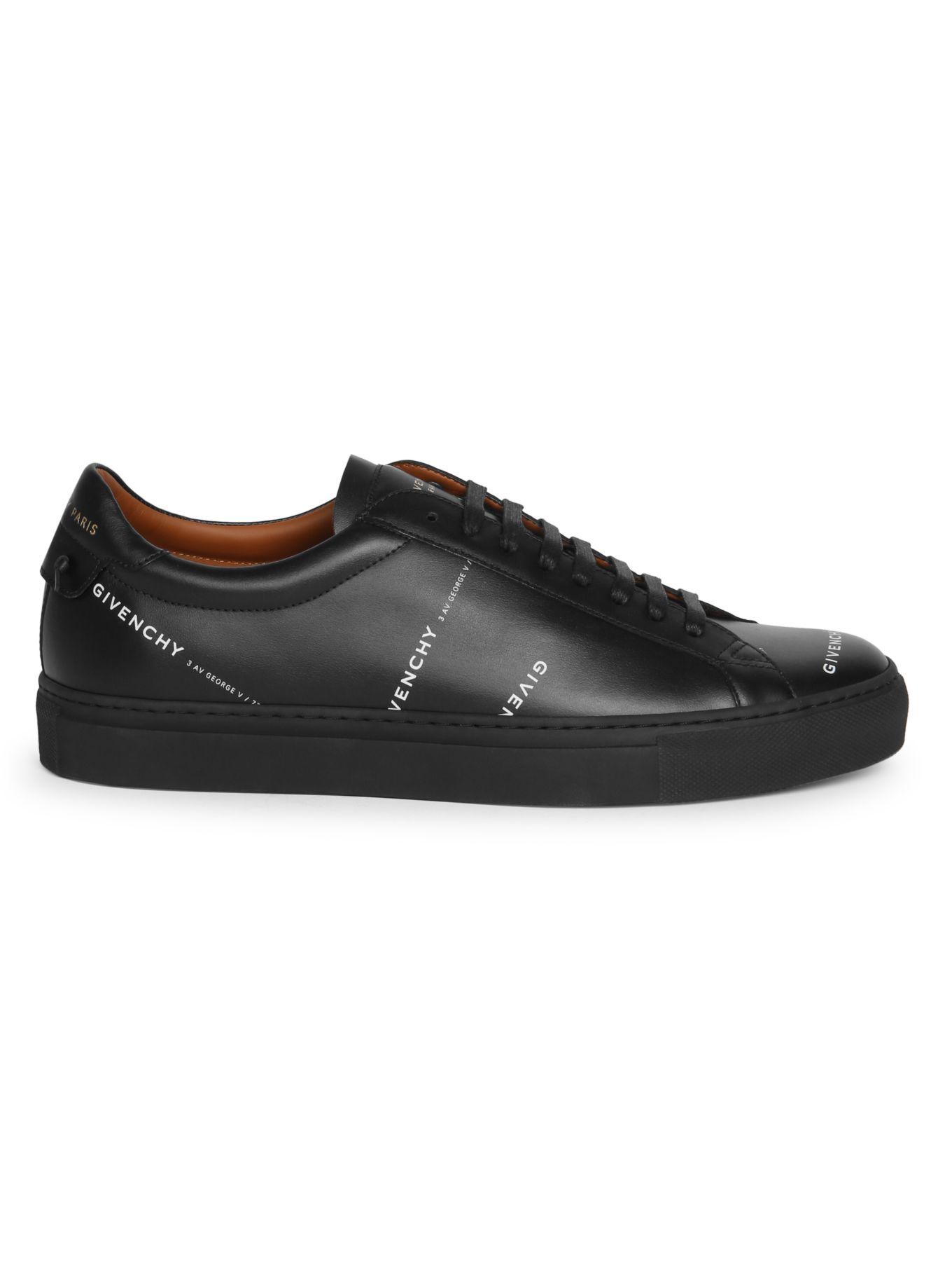 Givenchy Urban Street Logo Leather Sneakers in Black White (Black) for ...