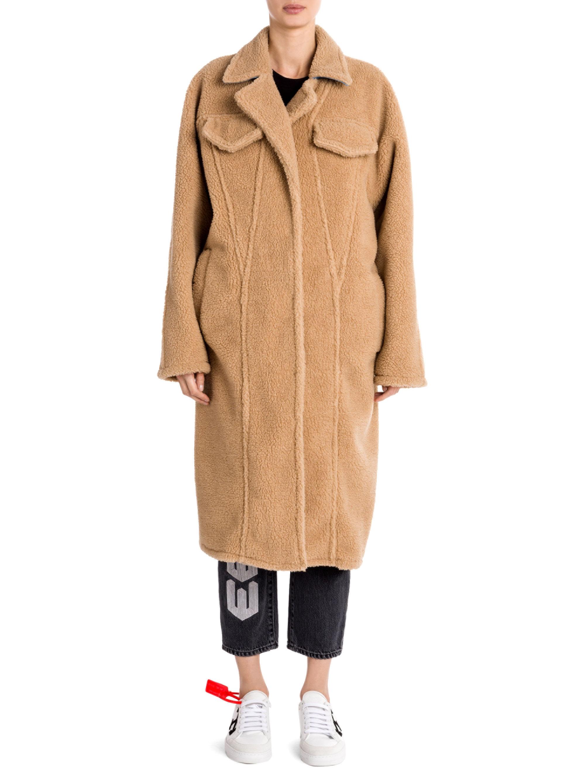 off white teddy coat