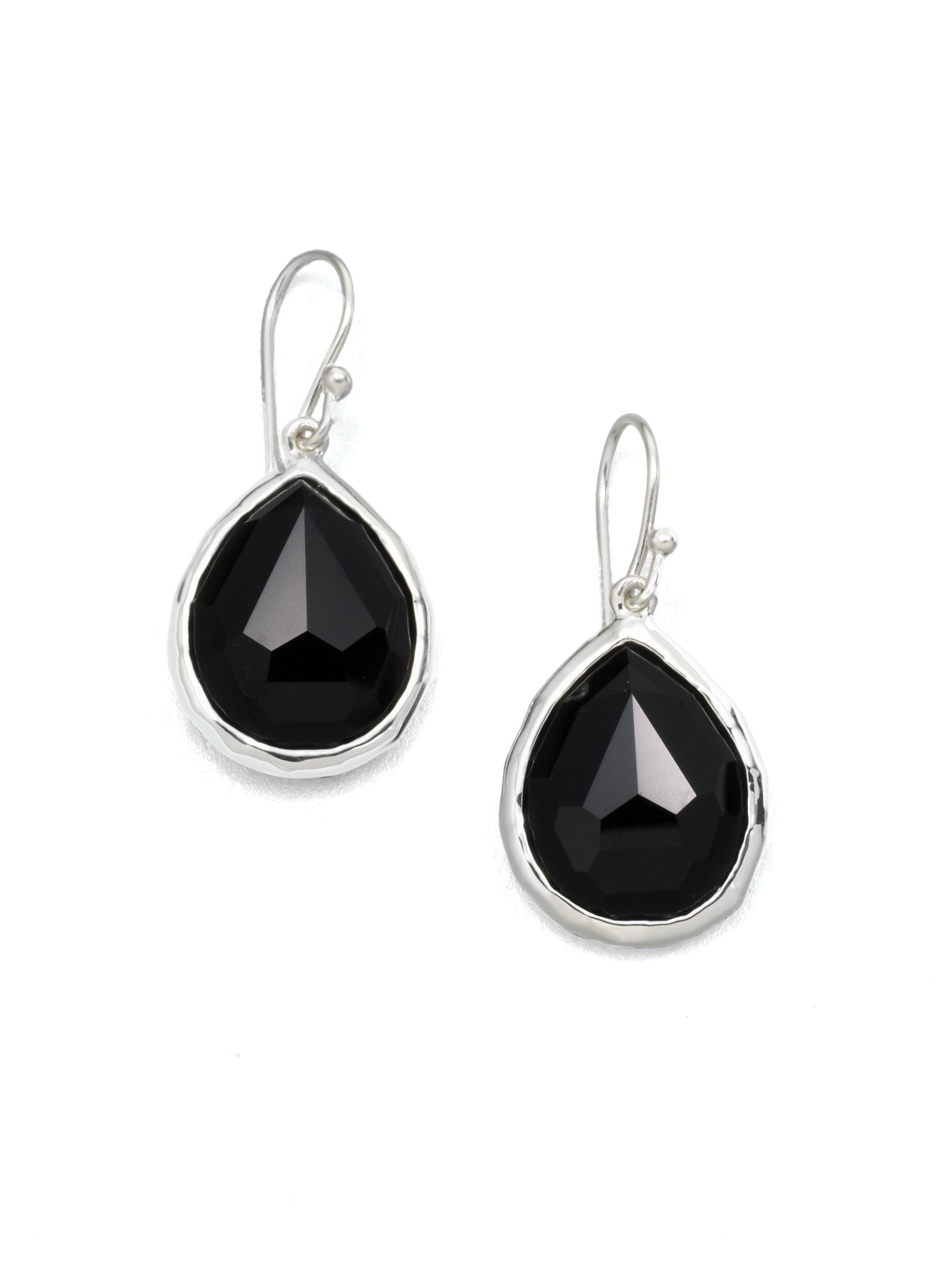 Ippolita Rock Candy Black Onyx & Sterling Silver Mini Teardrop Earrings ...